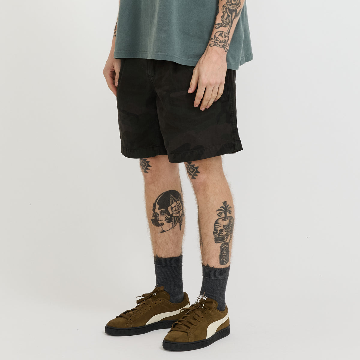 Adjustable Short Black Camo