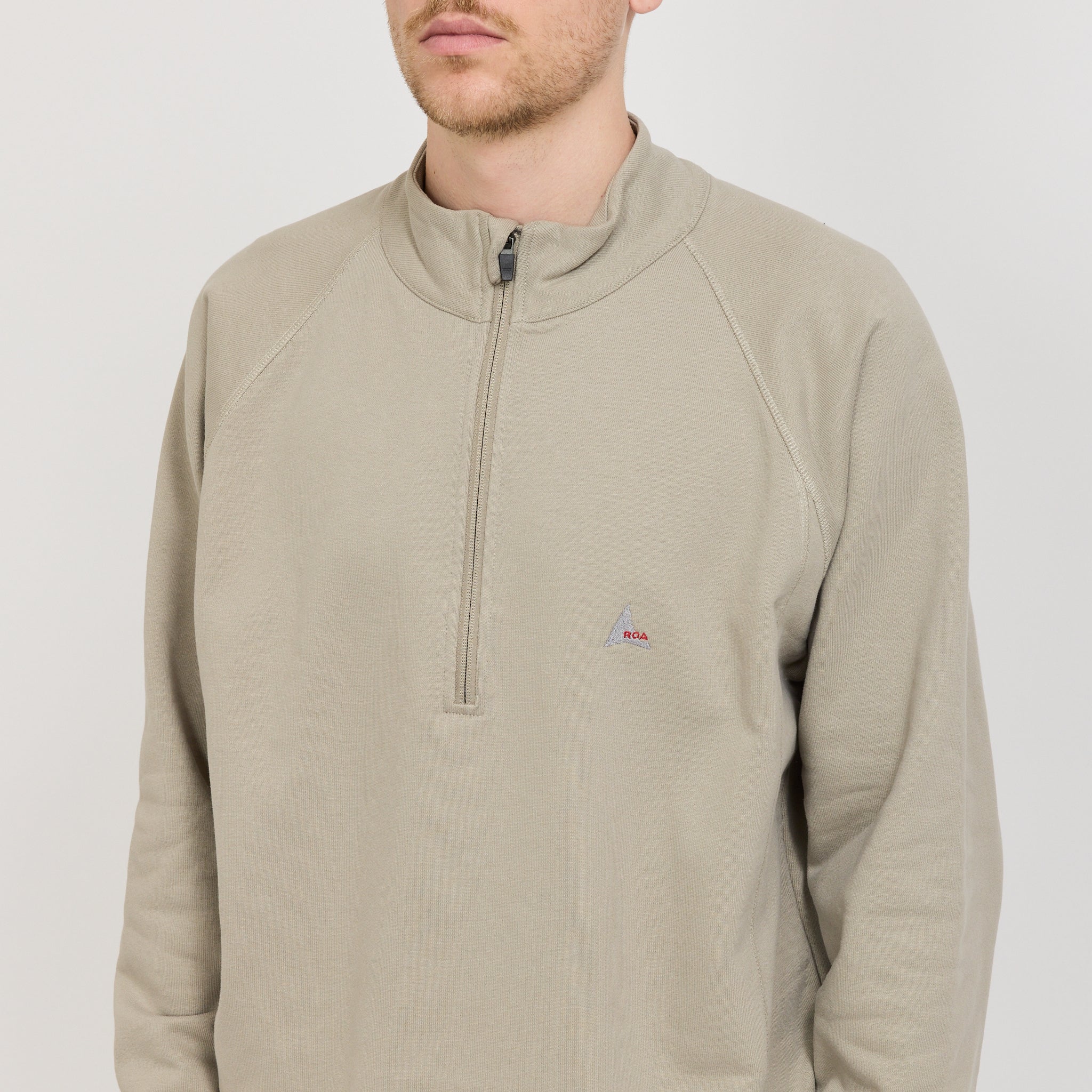 Heavy Half Zip Sweat Taupe