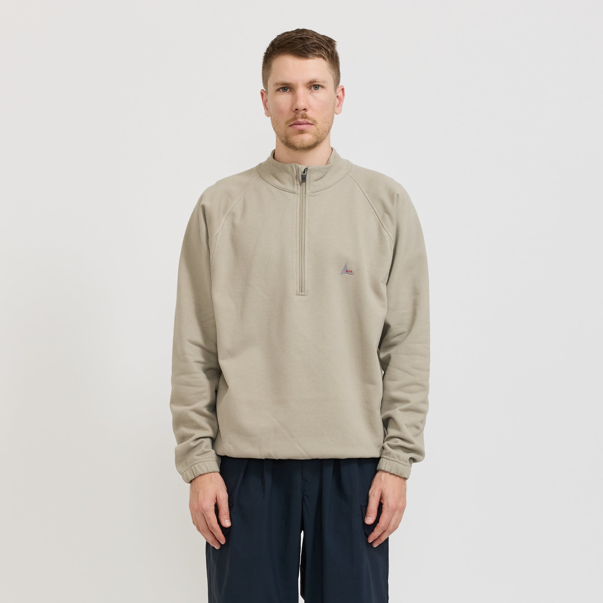 Heavy Half Zip Sweat Taupe
