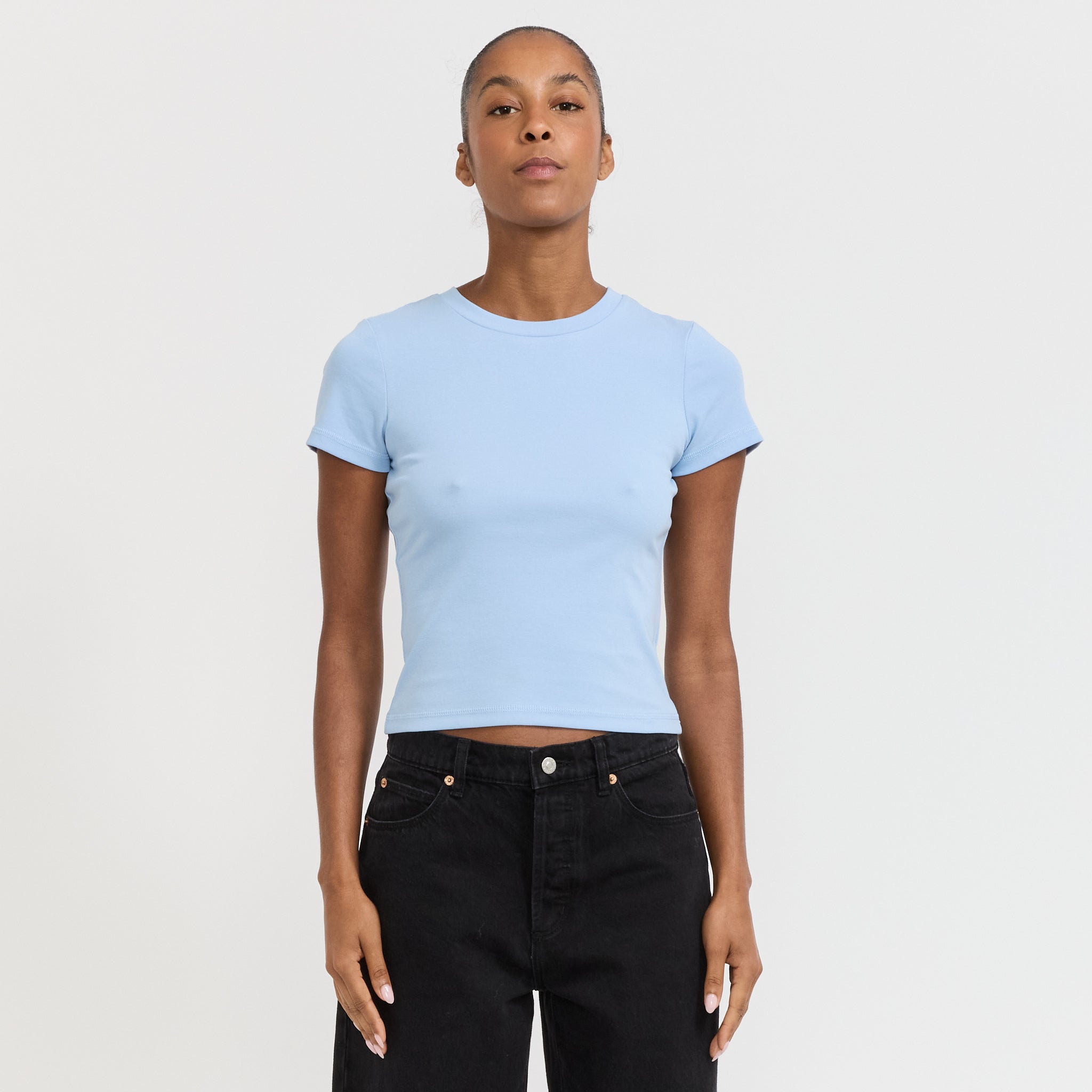 Baby Tee Plain Soft Blue