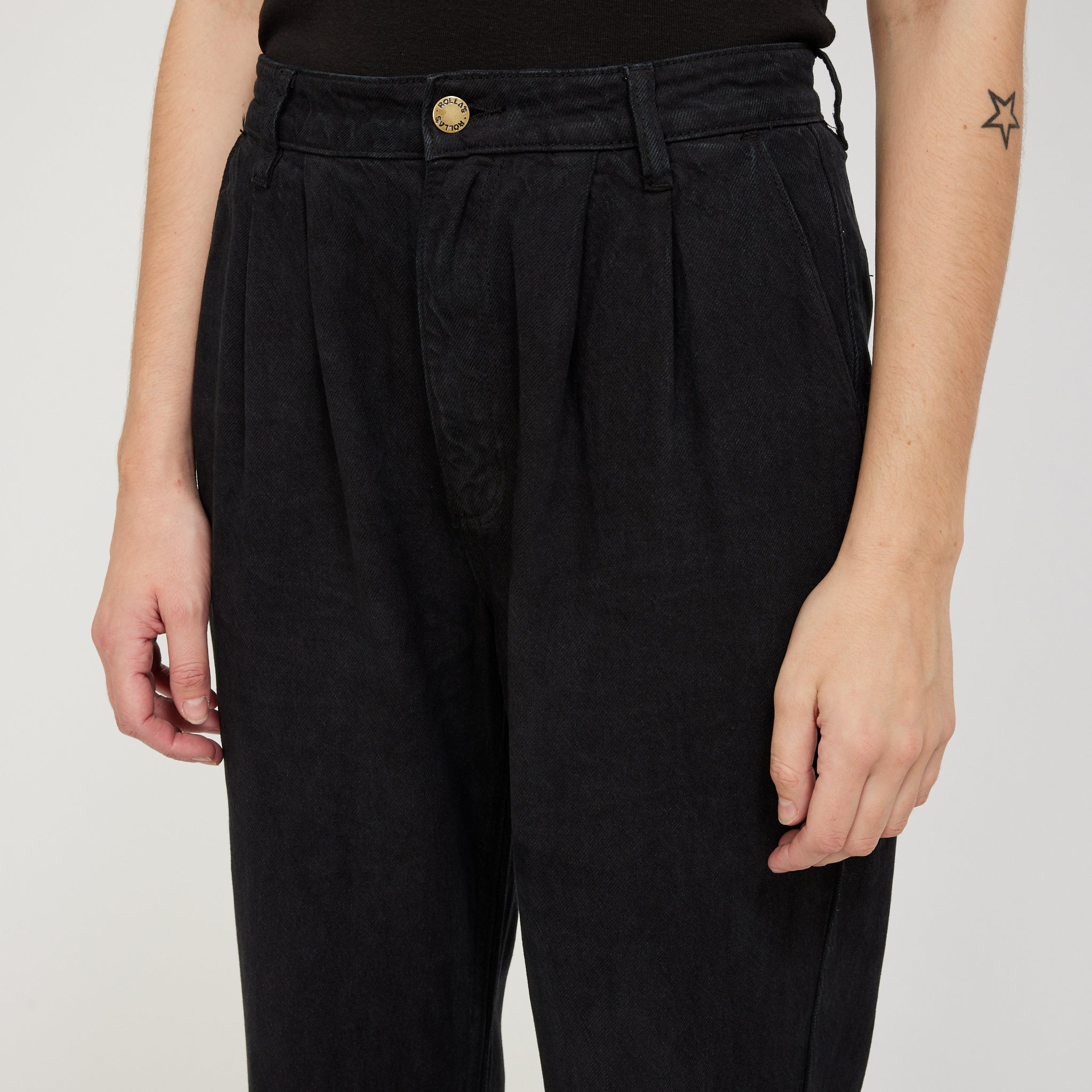 Chloe Pleat Pant Lyocell Jet Black