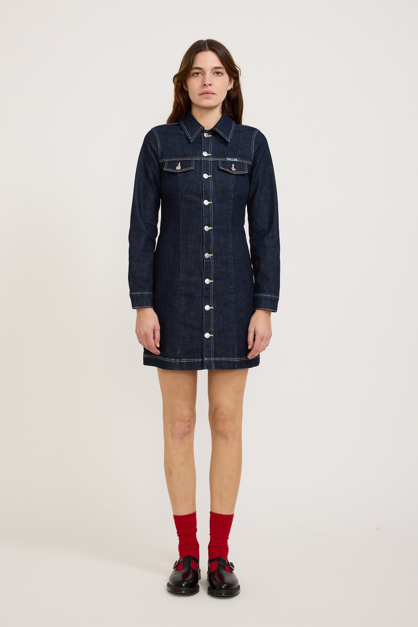 Rollas | Morgan Dress Alice Dark Denim | Maplestore
