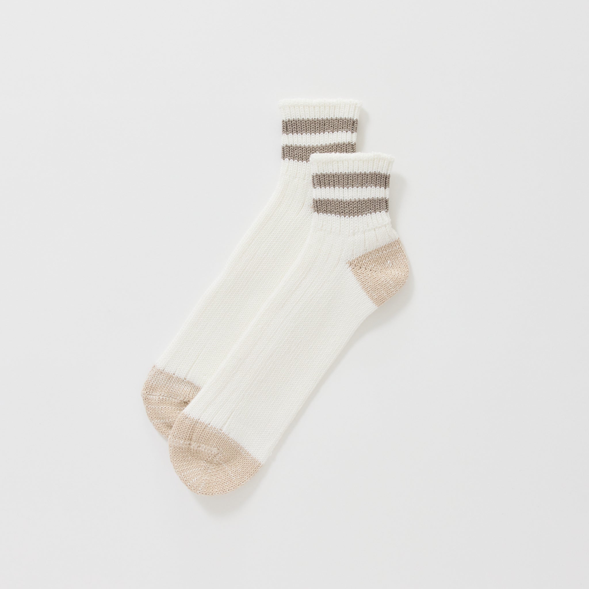 O.S. Ribbed Ankle Socks White/Grayage