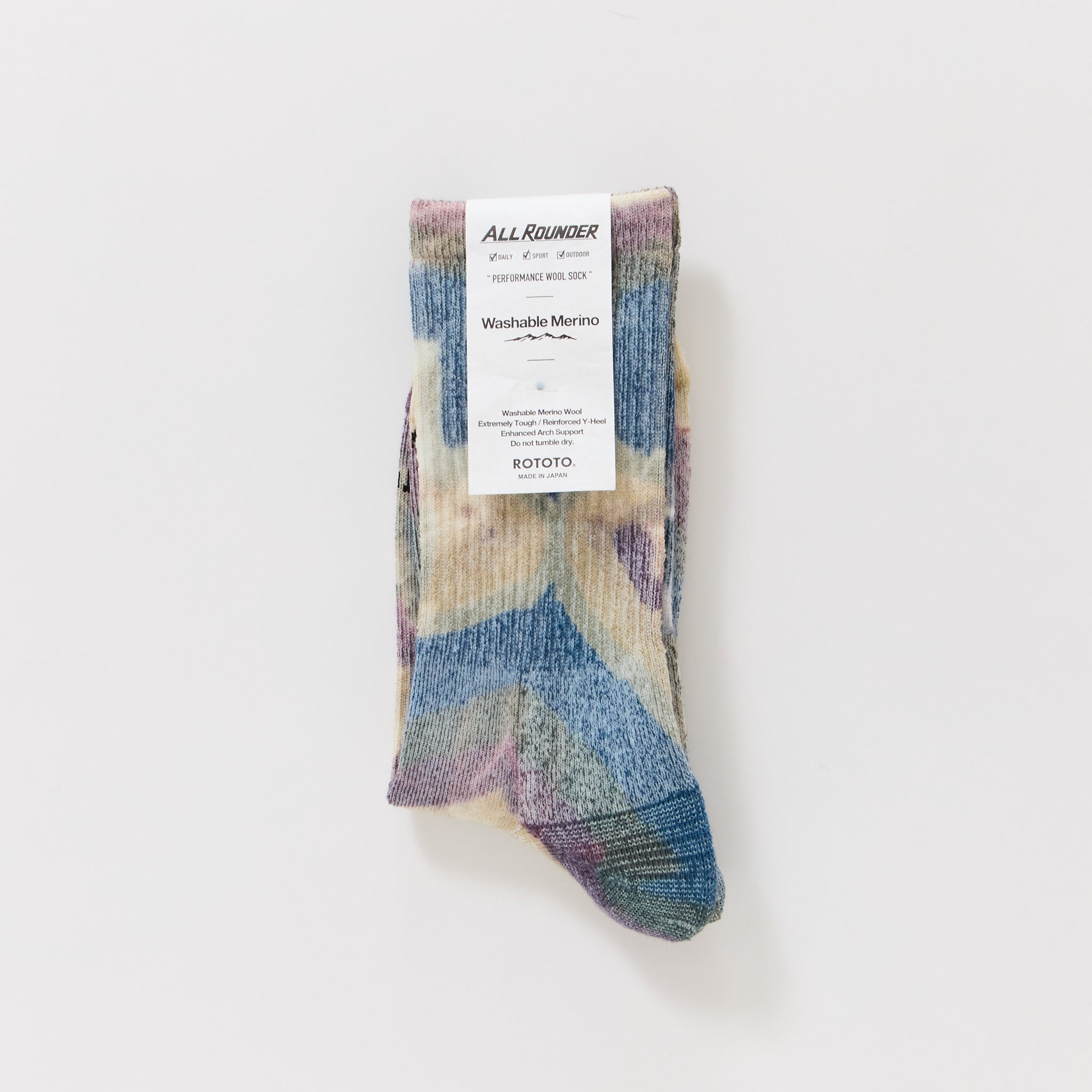 Allrounder Merino Crew Tie Dye Purple/Blue