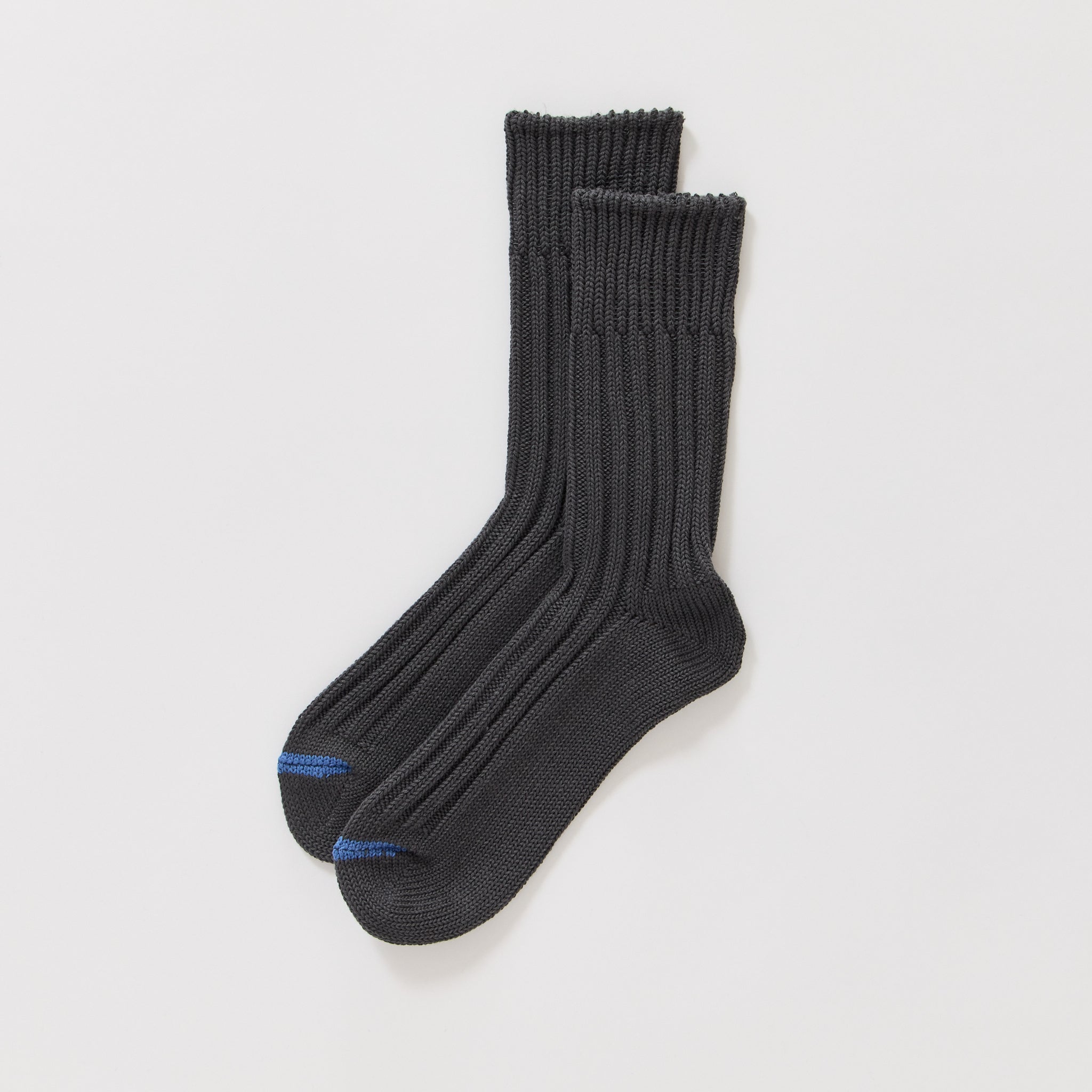 Chunky Ribbed Crew Socks Charcoal