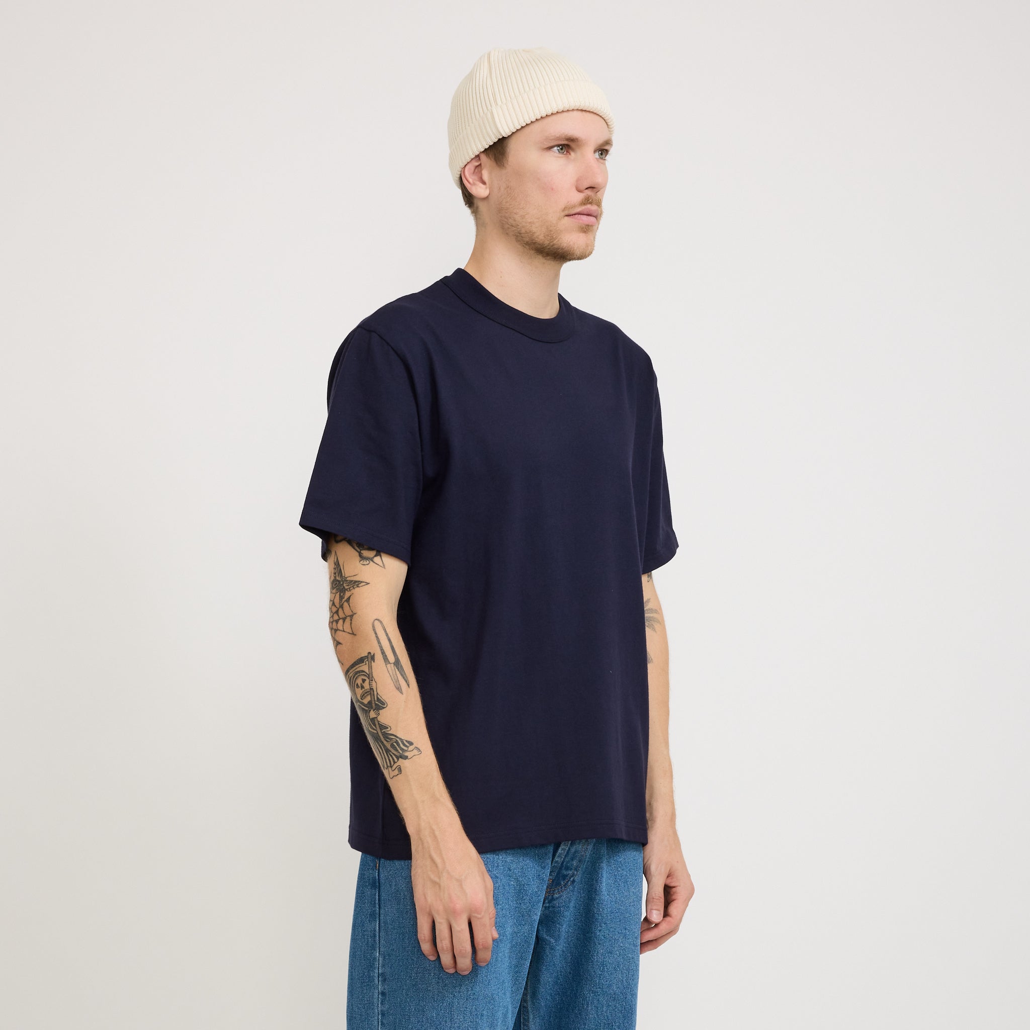 Cotton Roll Up Beanie Ivory