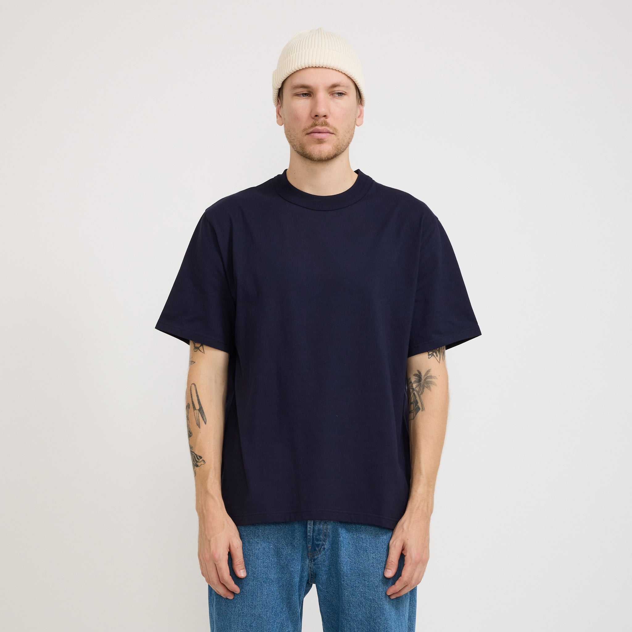 Cotton Roll Up Beanie Ivory