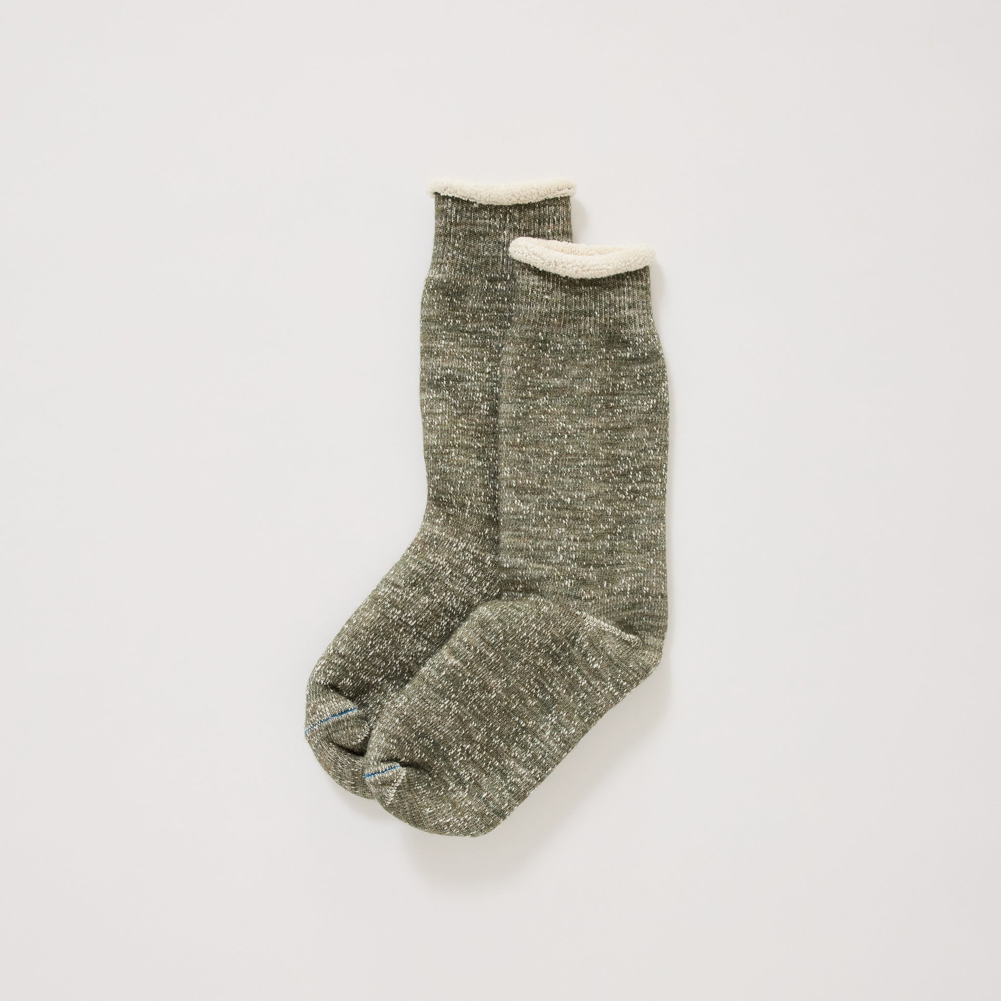 Double Face Crew Socks Army Green