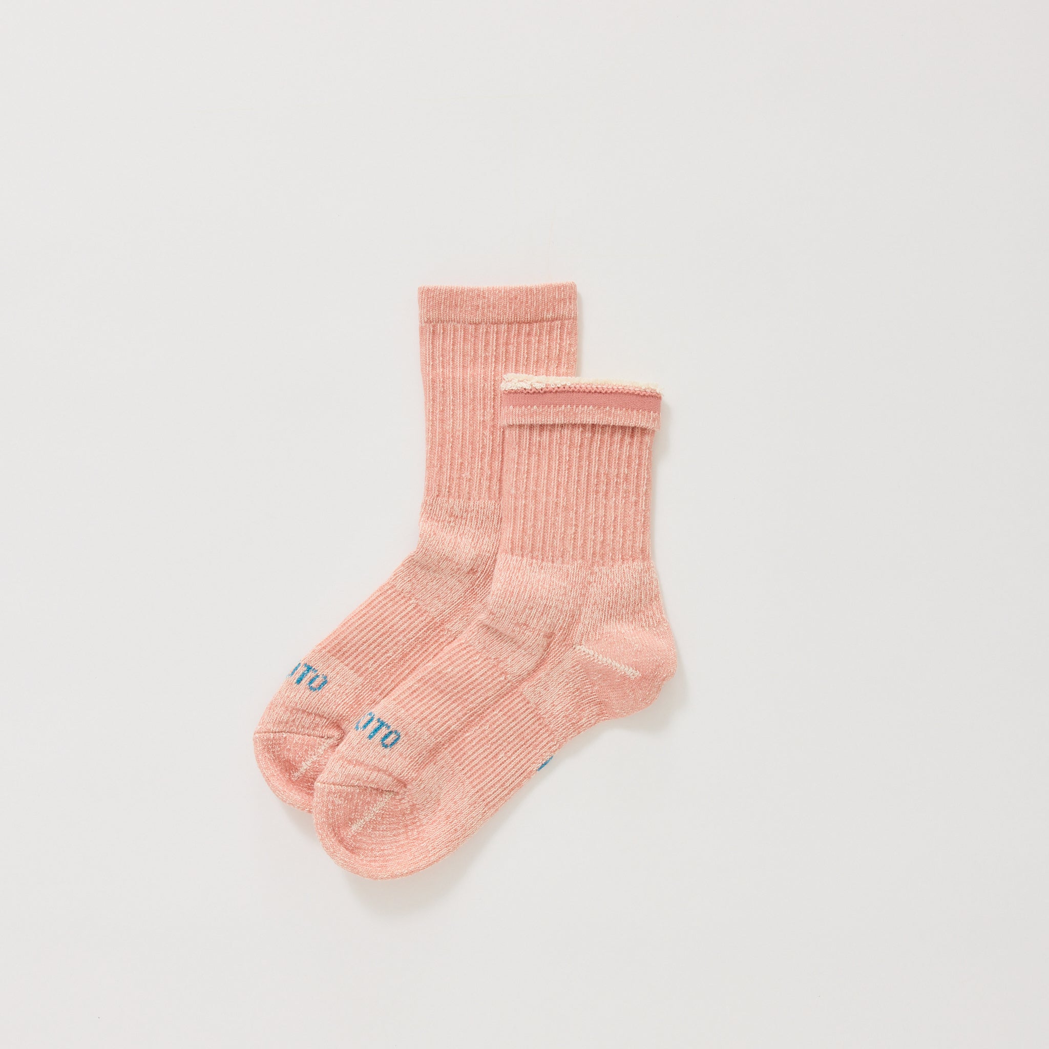 Rototo | Double Face Mini Crew Socks Salmon | Maplestore
