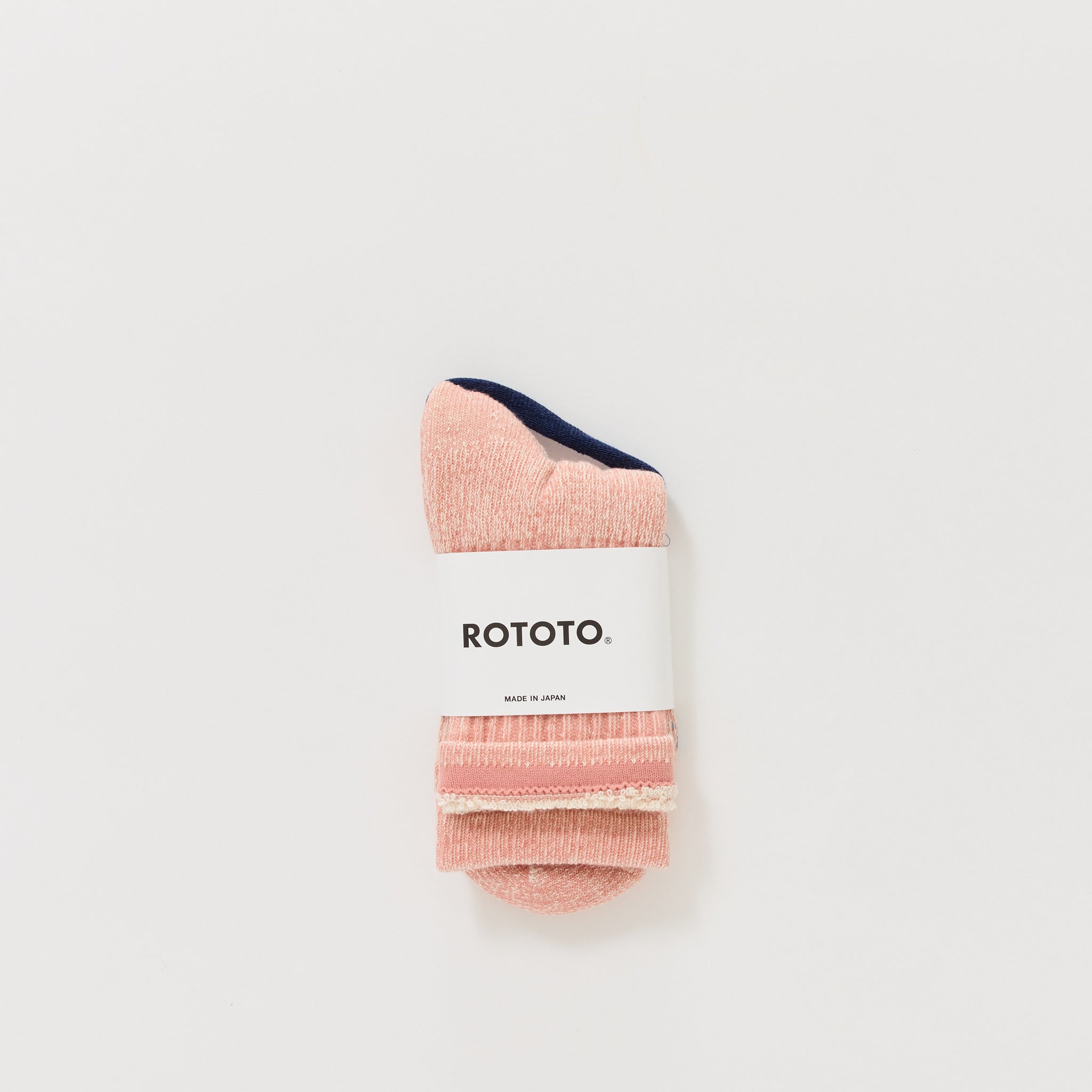 Rototo | Double Face Mini Crew Socks Salmon | Maplestore
