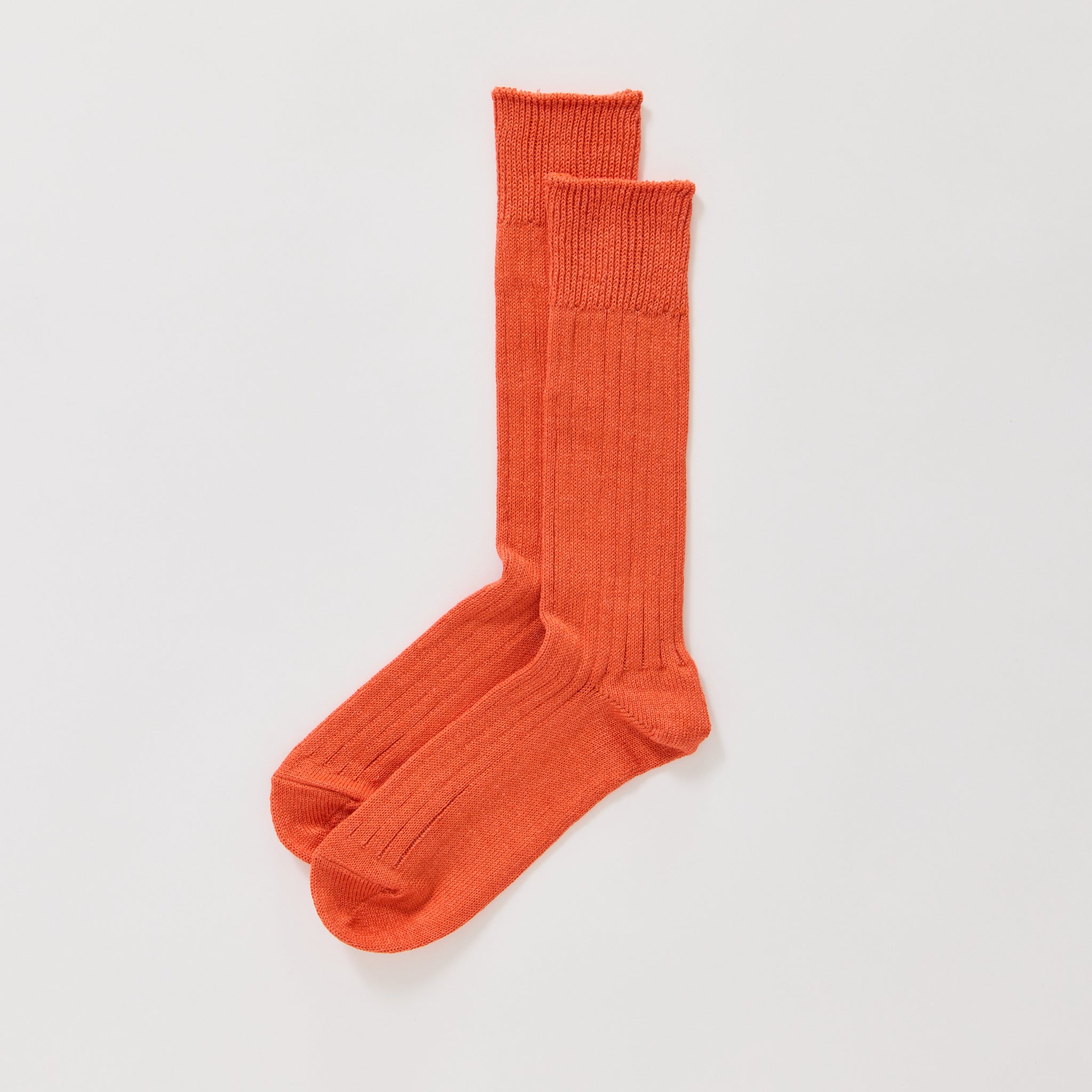 Linen Cotton Crew Orange Red