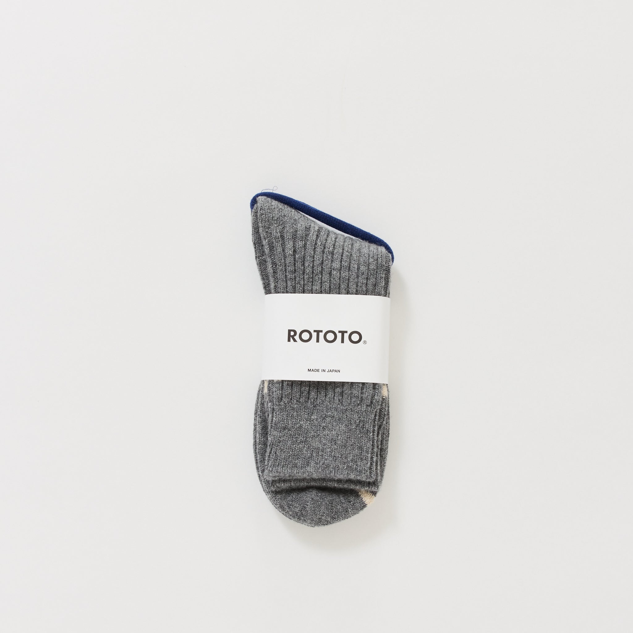 Merino Lambs Wool Stripe Socks Grey