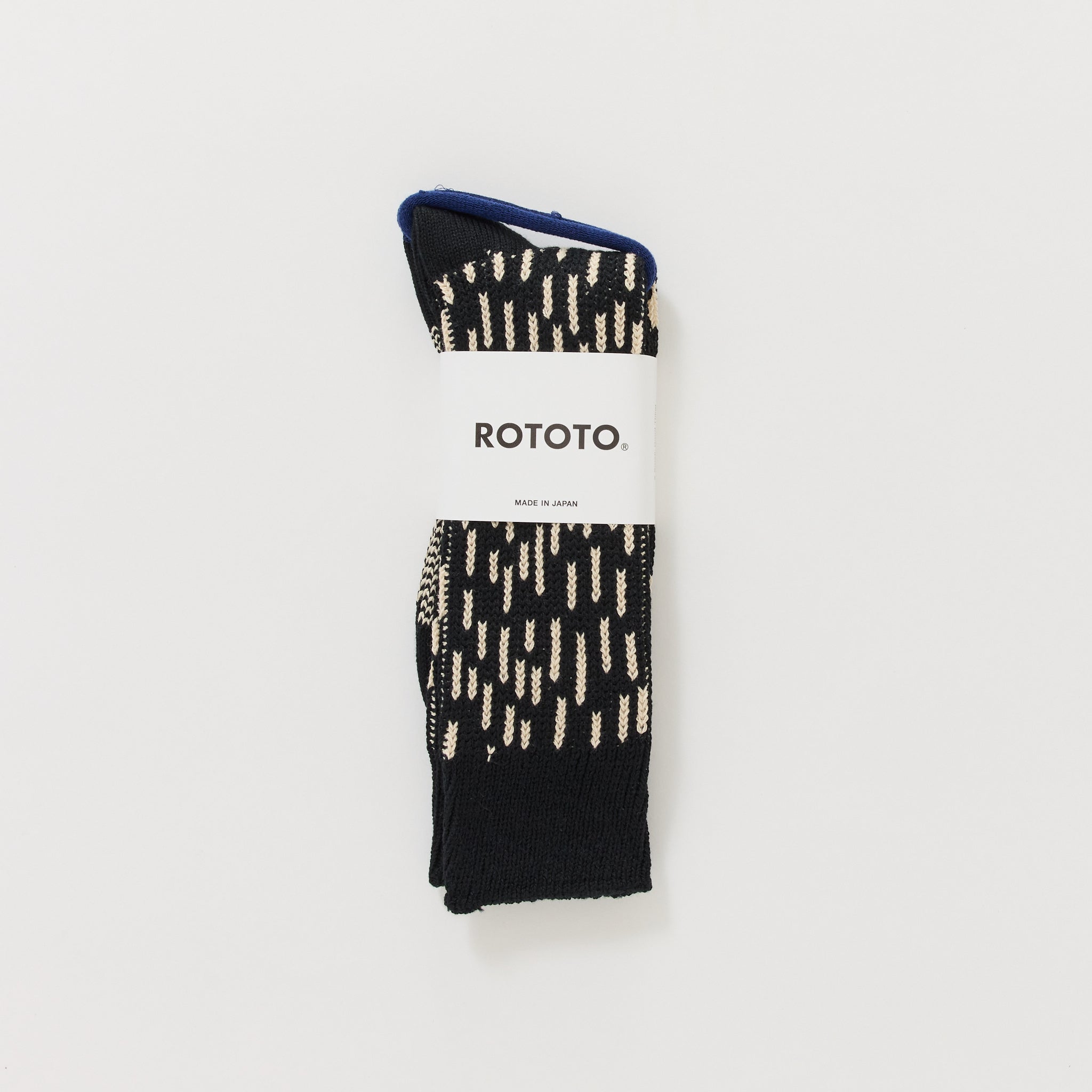 Rain Drop Crew Socks Black/Ivory
