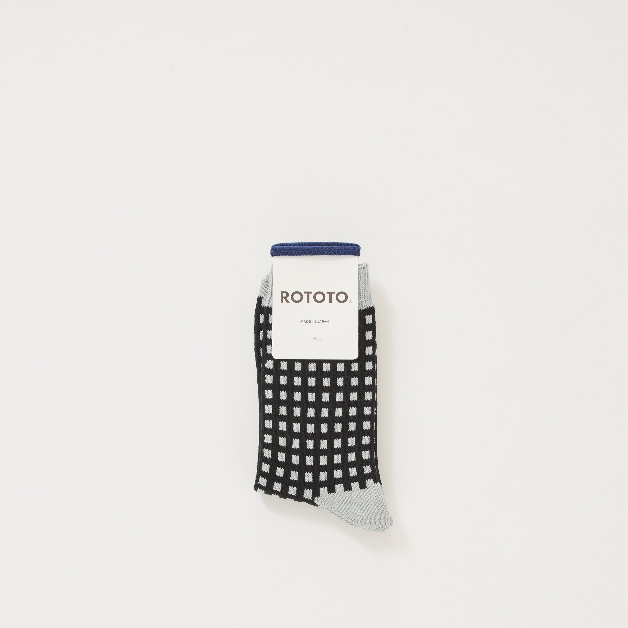 Square Lattice Socks Light Blue