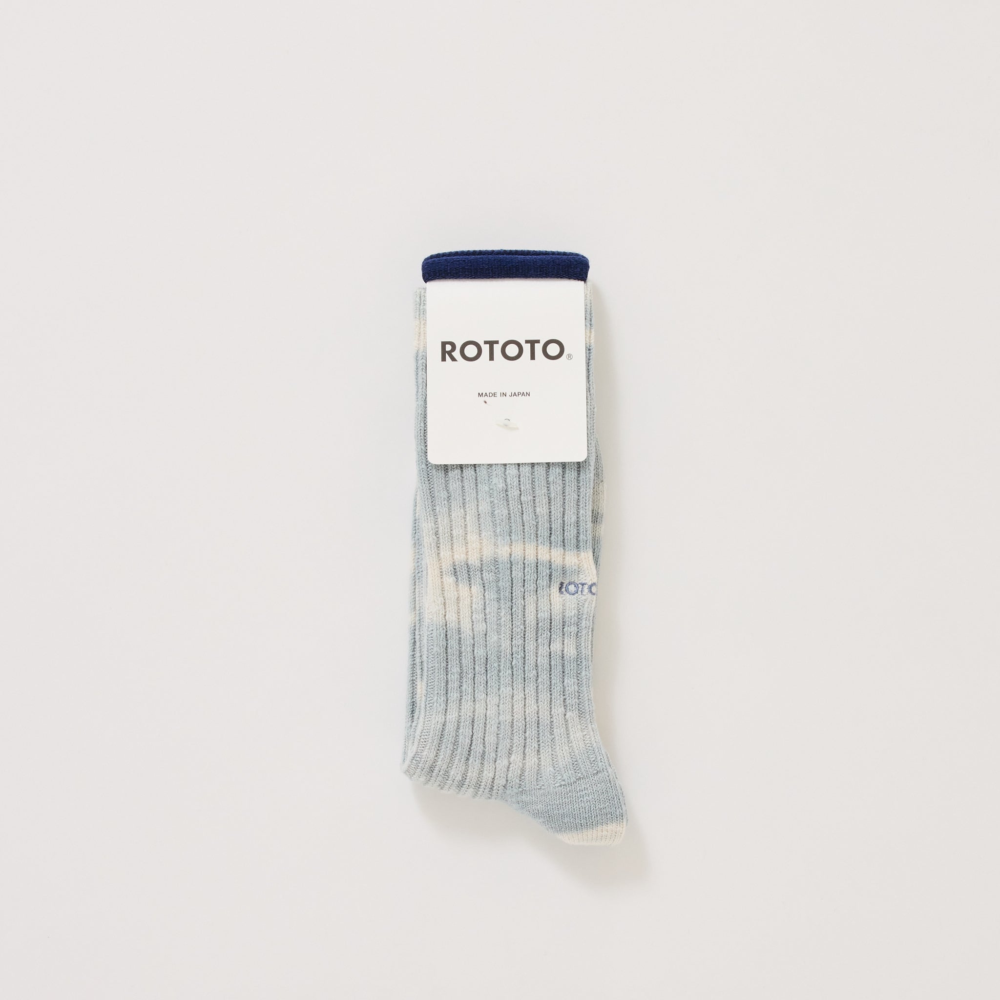 Tie Dye Ribbed Socks Water Blue