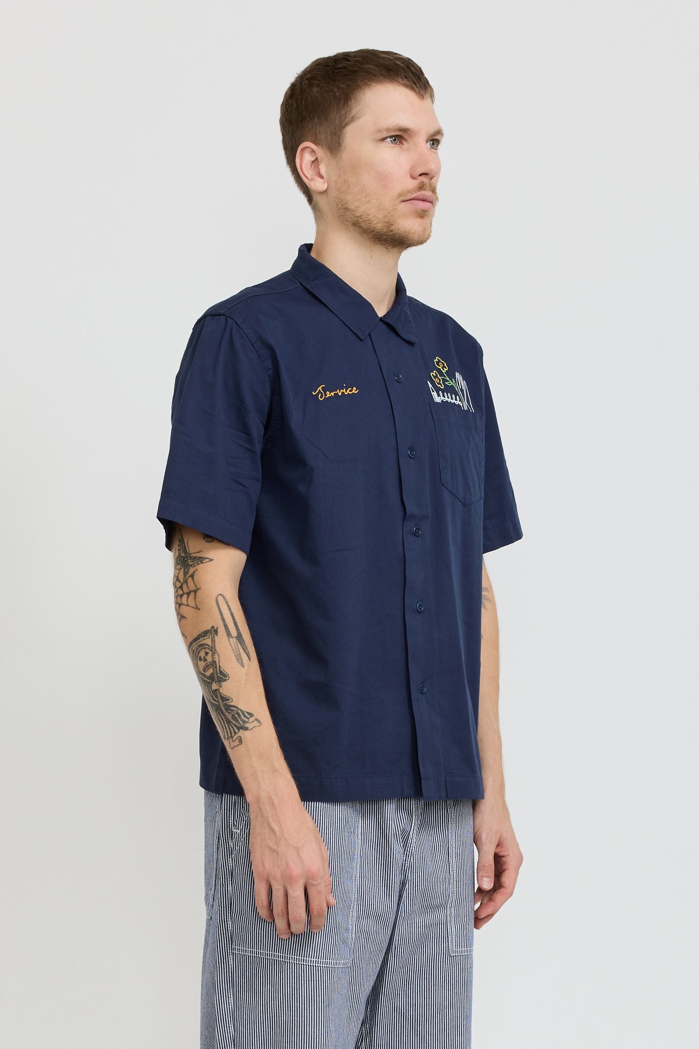 Service Works | Light Twill Necessities Short Sleeve Shirt Navy | Maplestore