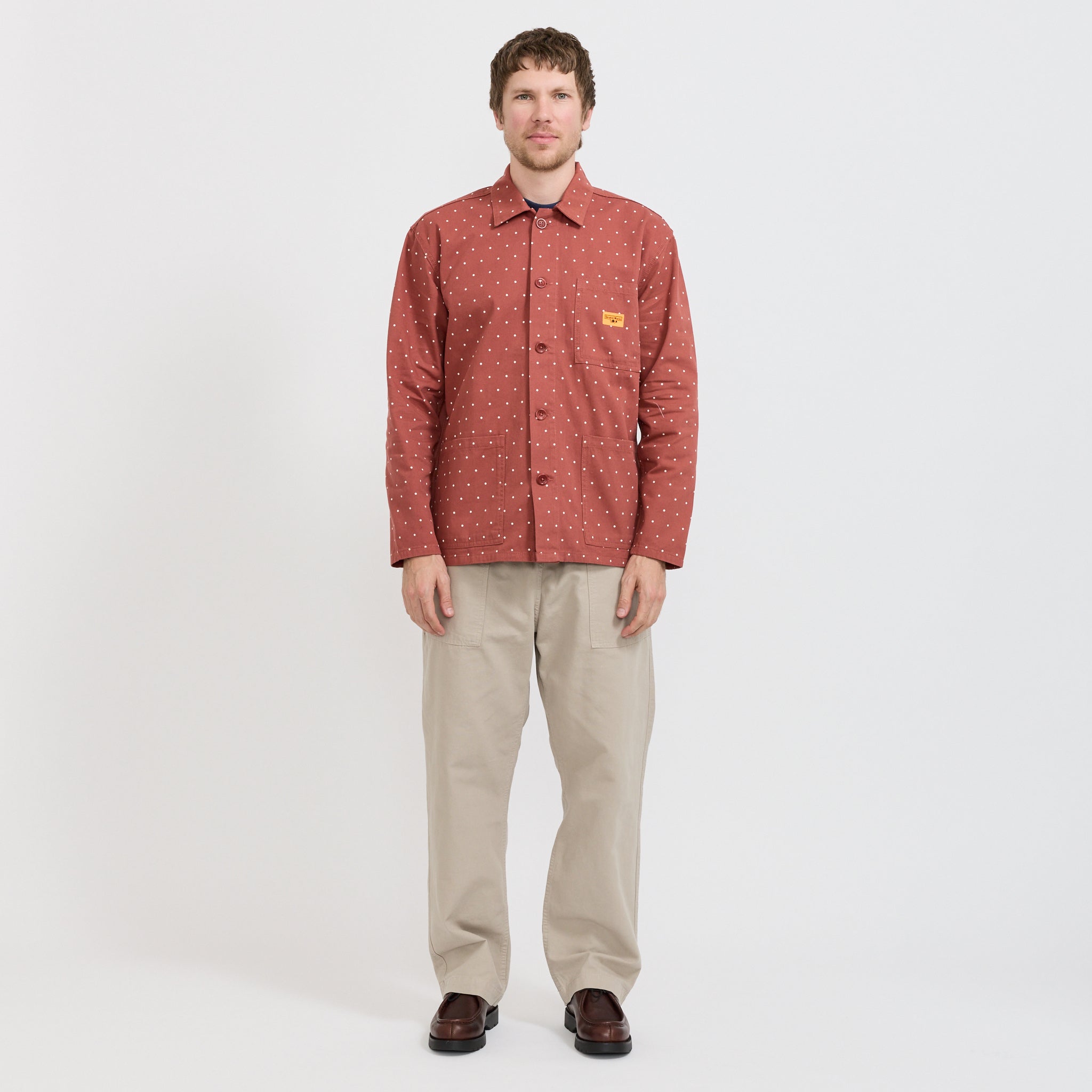 Polka Dot Chore Shirt Clay