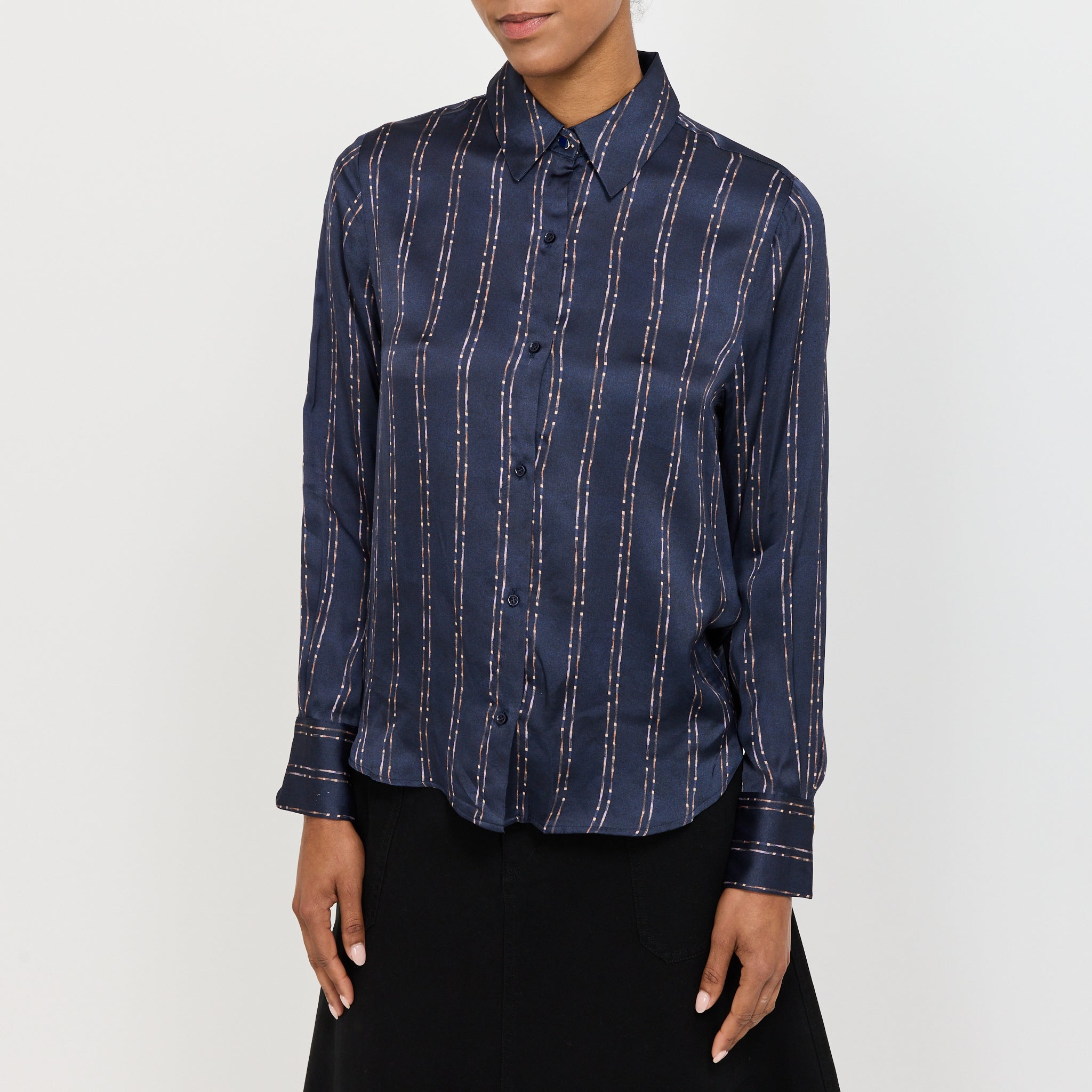 Sessun | Britjet Printed Shirt Navy/Plum Ikat | Maplestore