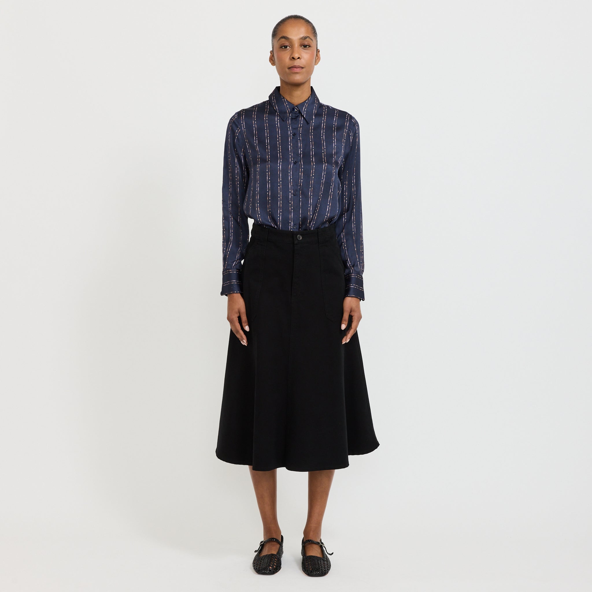 Sessun | Britjet Printed Shirt Navy/Plum Ikat | Maplestore
