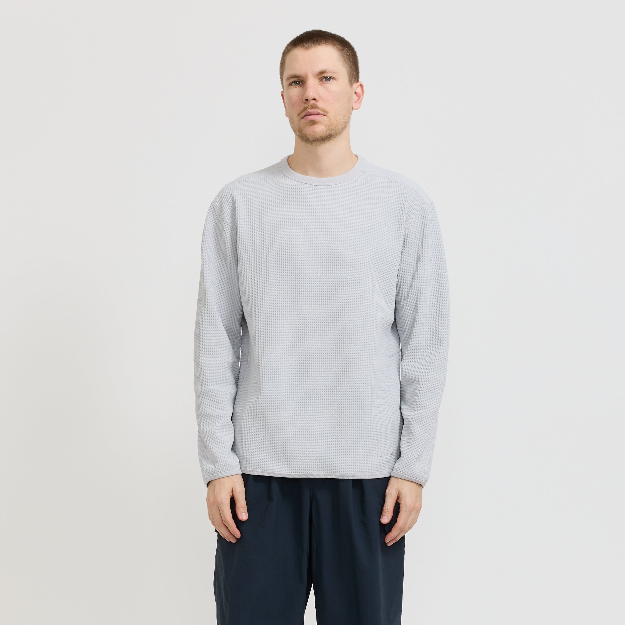 Dry Waffle Long Sleeve T-Shirt Light Grey