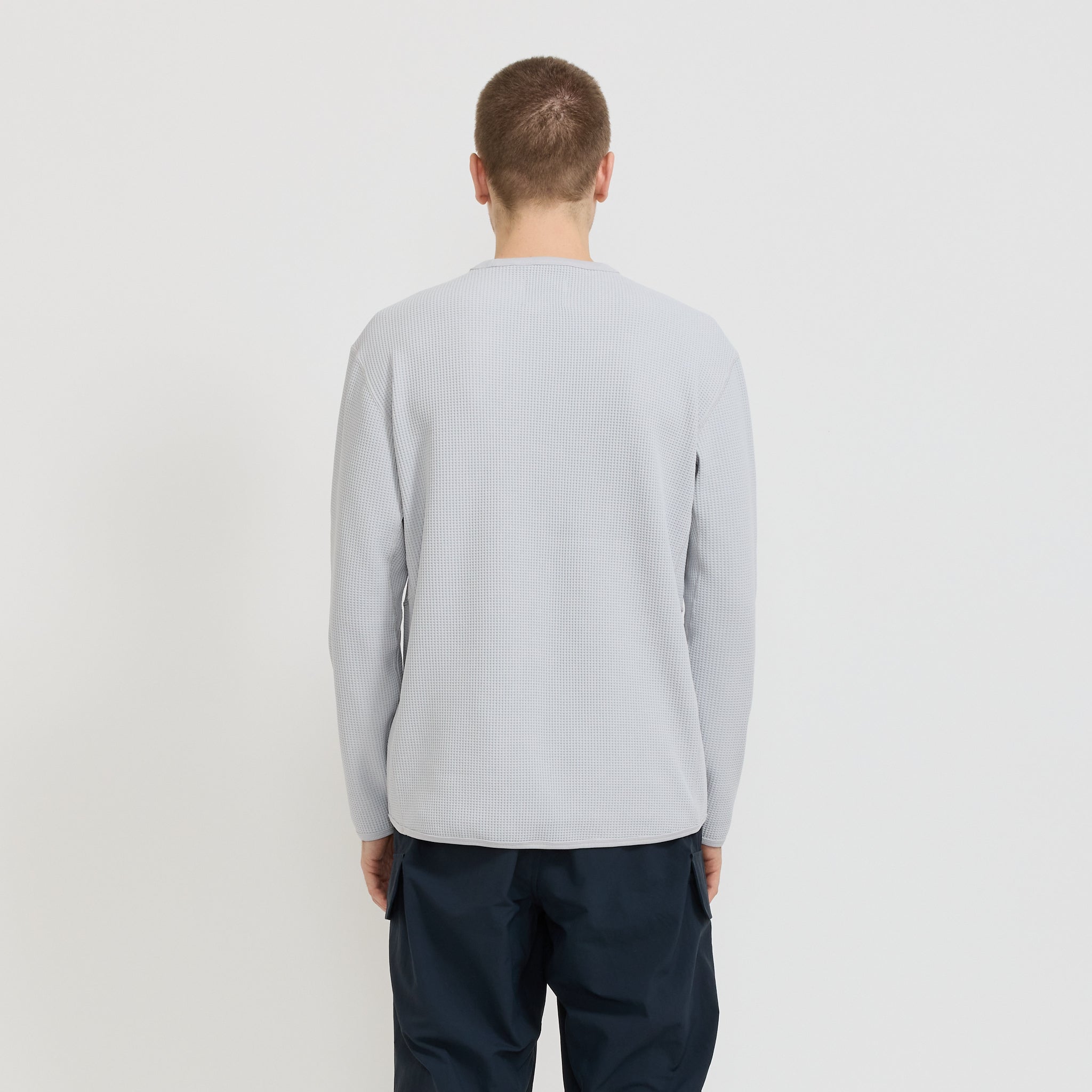Dry Waffle Long Sleeve T-Shirt Light Grey