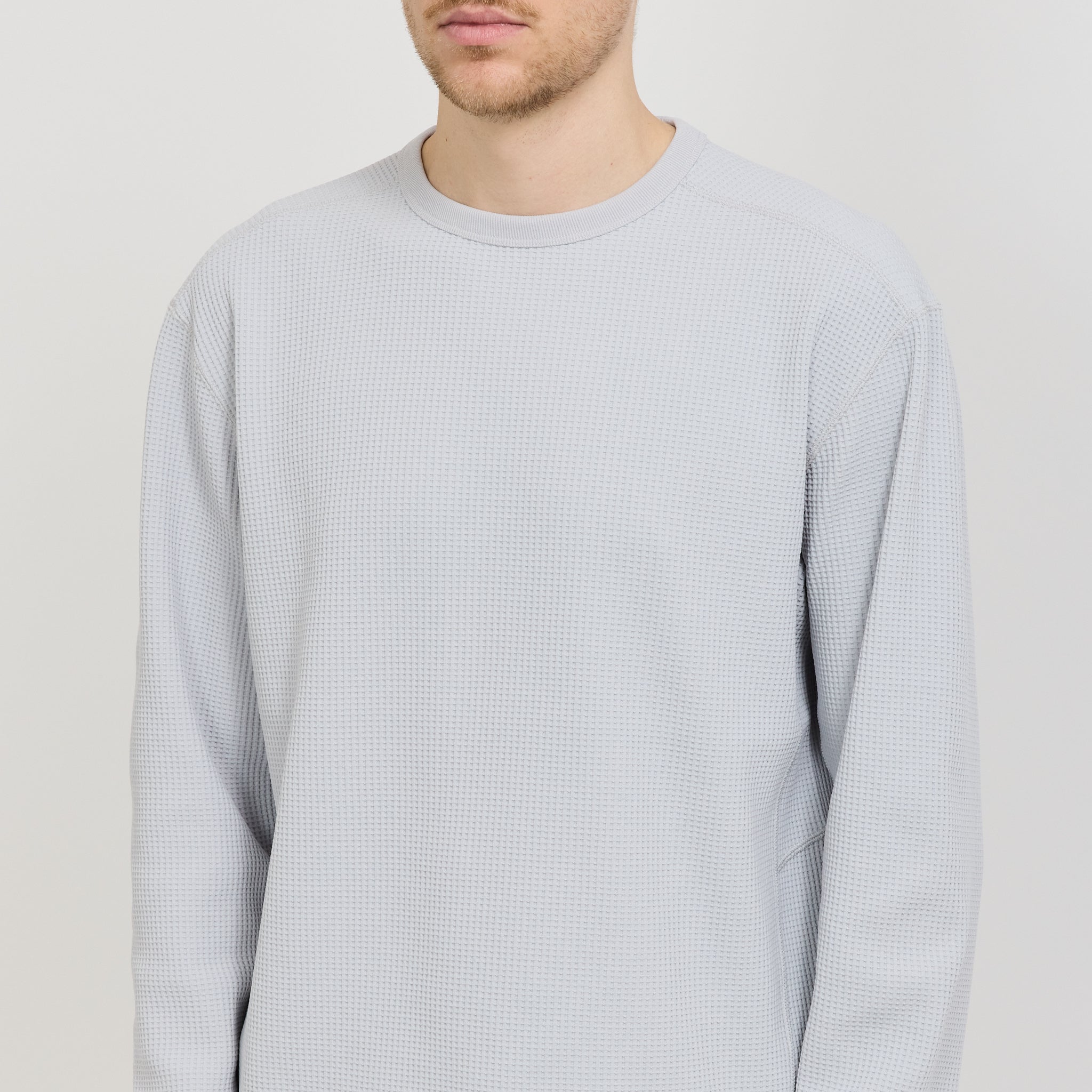 Dry Waffle Long Sleeve T-Shirt Light Grey