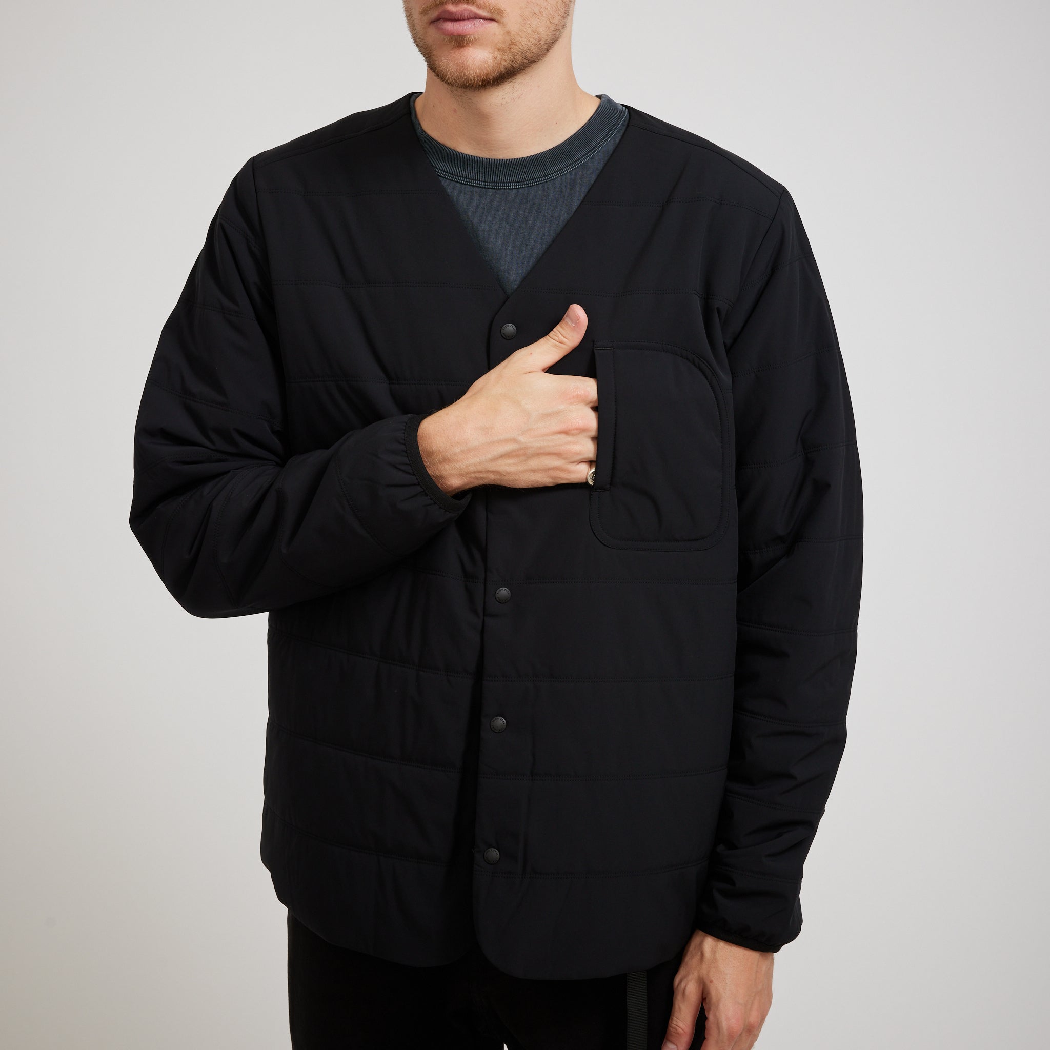 Snow Peak | Flexible Insulated Cardigan Black | Maplestore