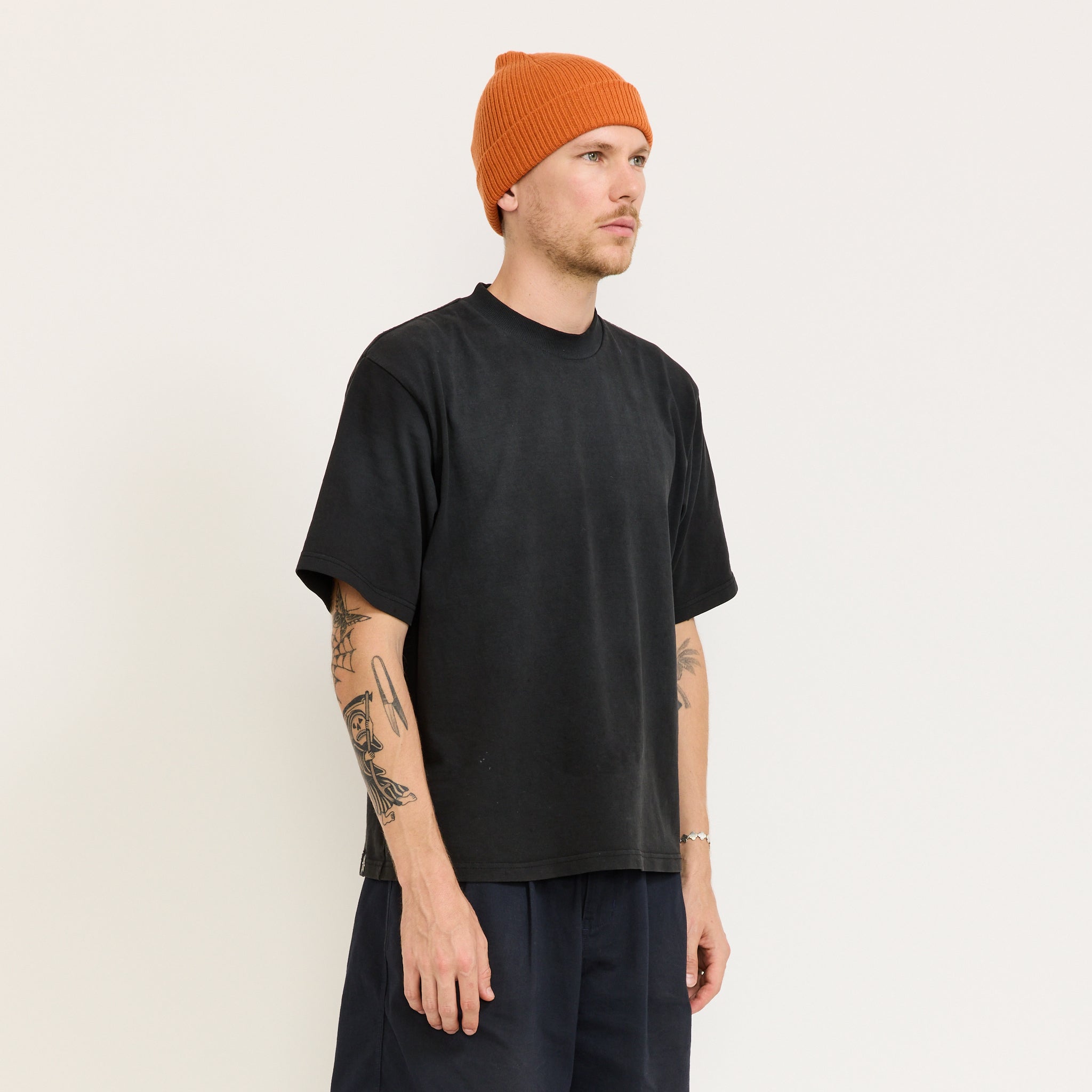 Rib Knit Cap Orange