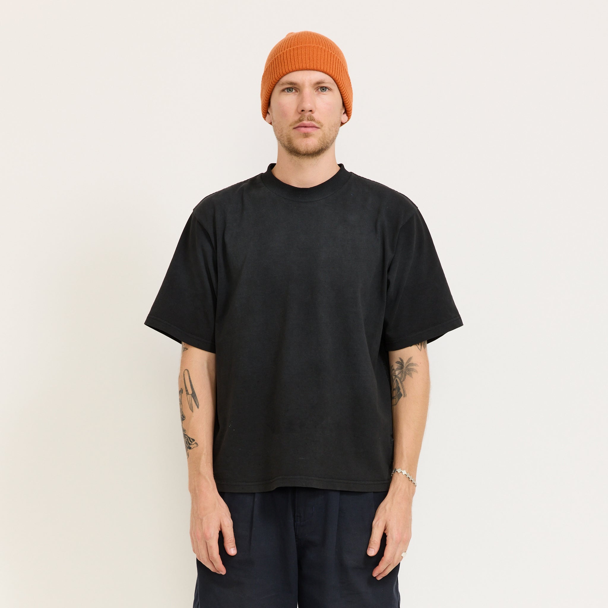 Rib Knit Cap Orange