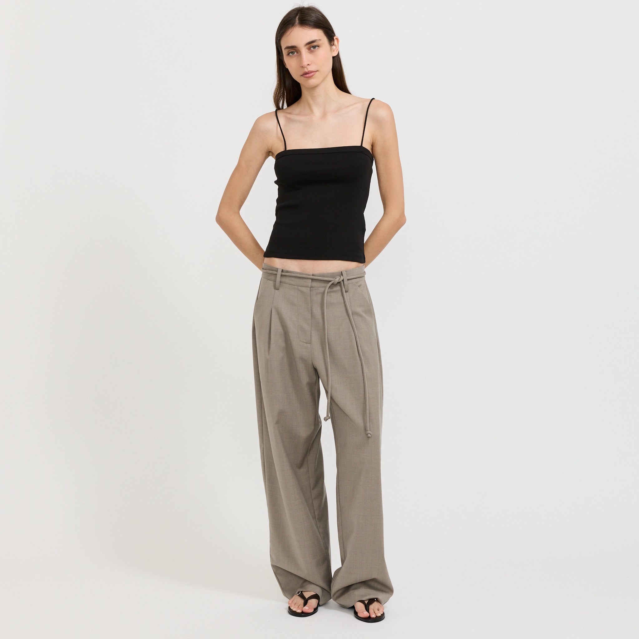 Square Neck Cami Jet Black