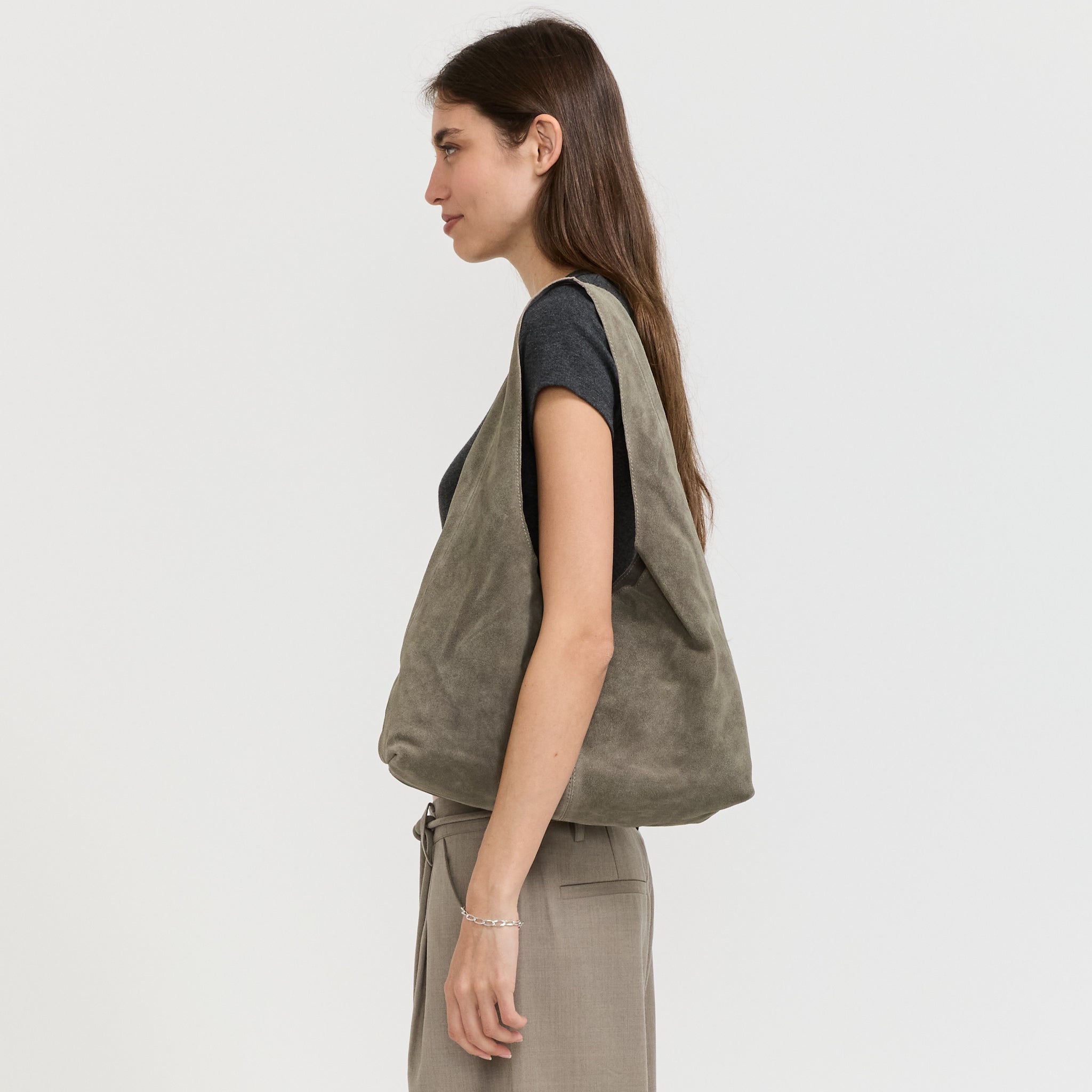 Suede Soft Bag Pebble