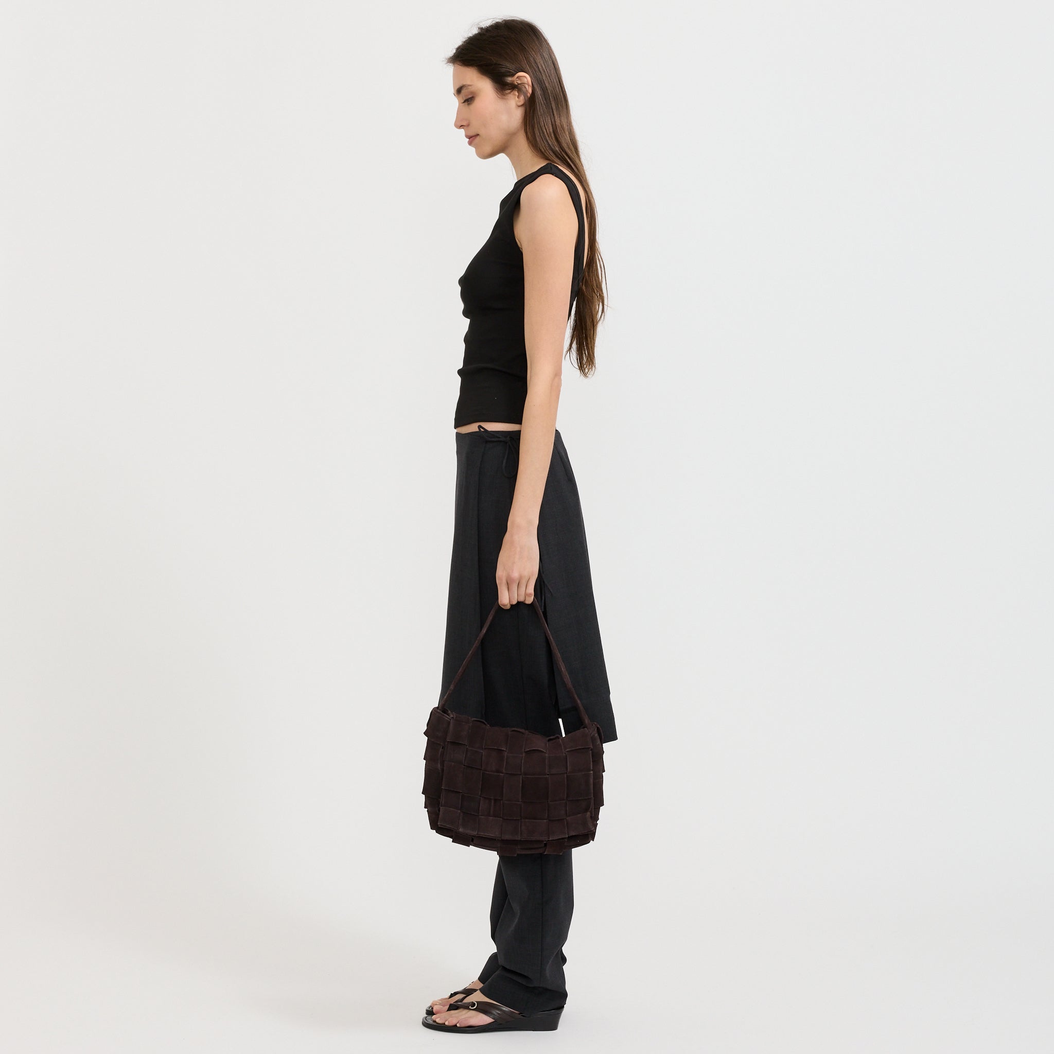 Suede Woven Envelope Mini Torte Coffee