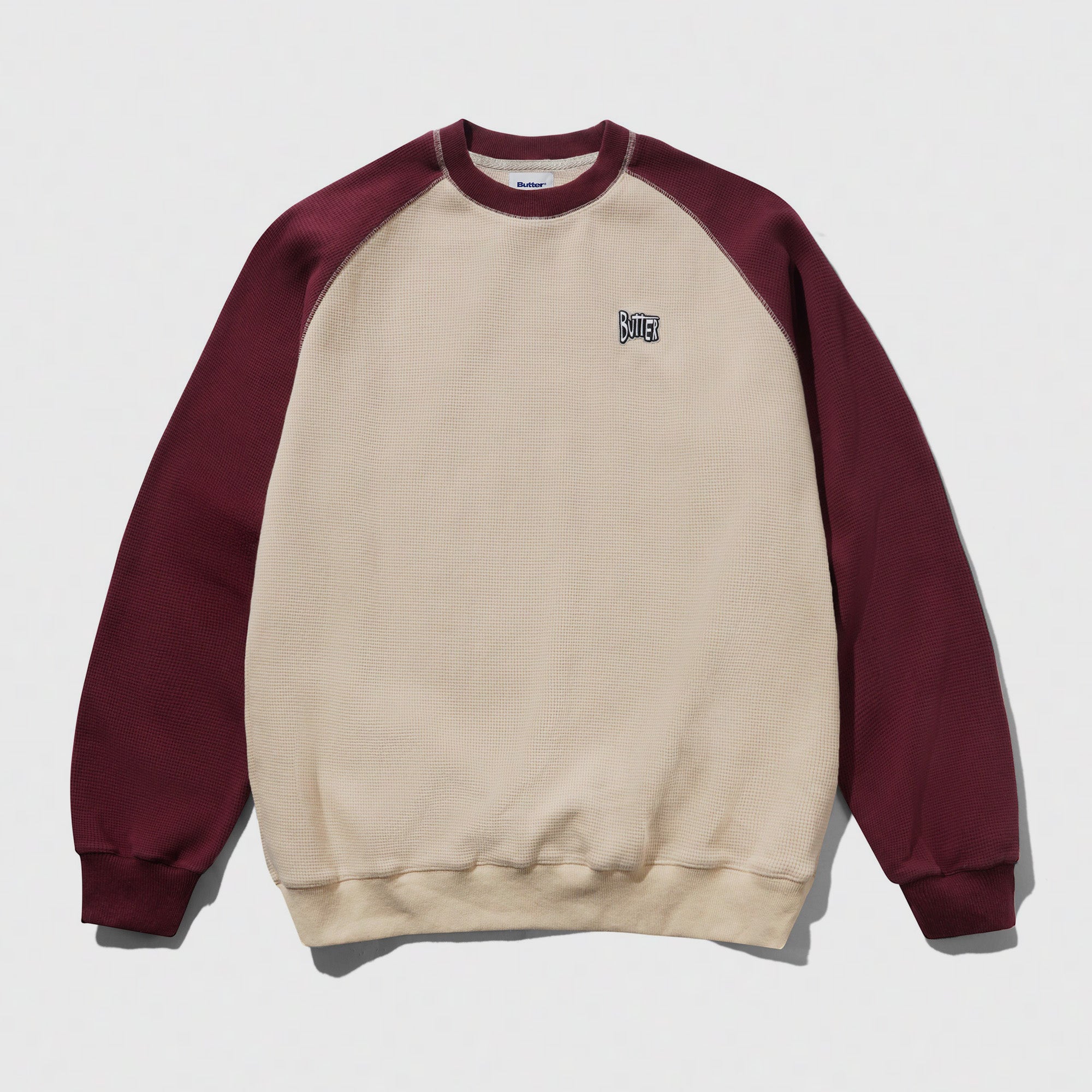 Sketch Waffle Crewneck Cream/Red