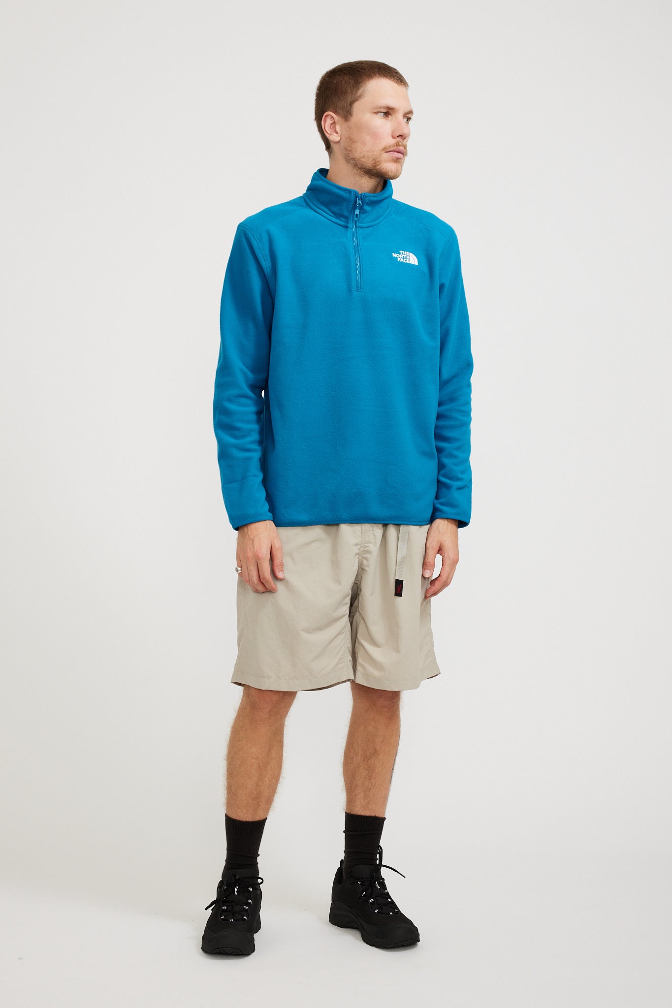 The North Face | 100 Glacier 1/4 Zip Fleece Adriatic Blue | Maplestore