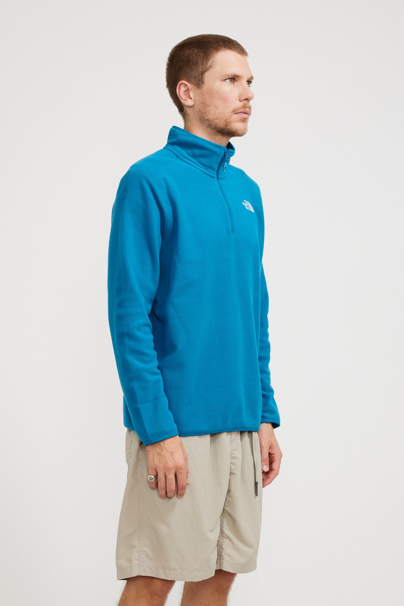 The North Face | 100 Glacier 1/4 Zip Fleece Adriatic Blue | Maplestore