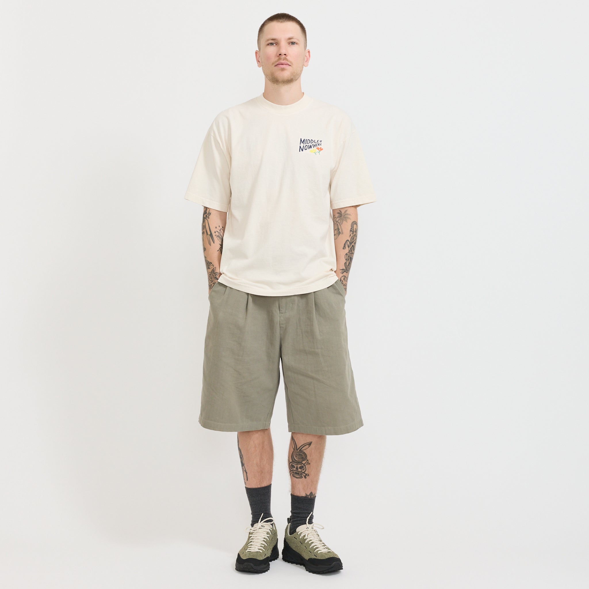 Lonely Palm x Middle Of Nowhere Embroidered Tee Cream