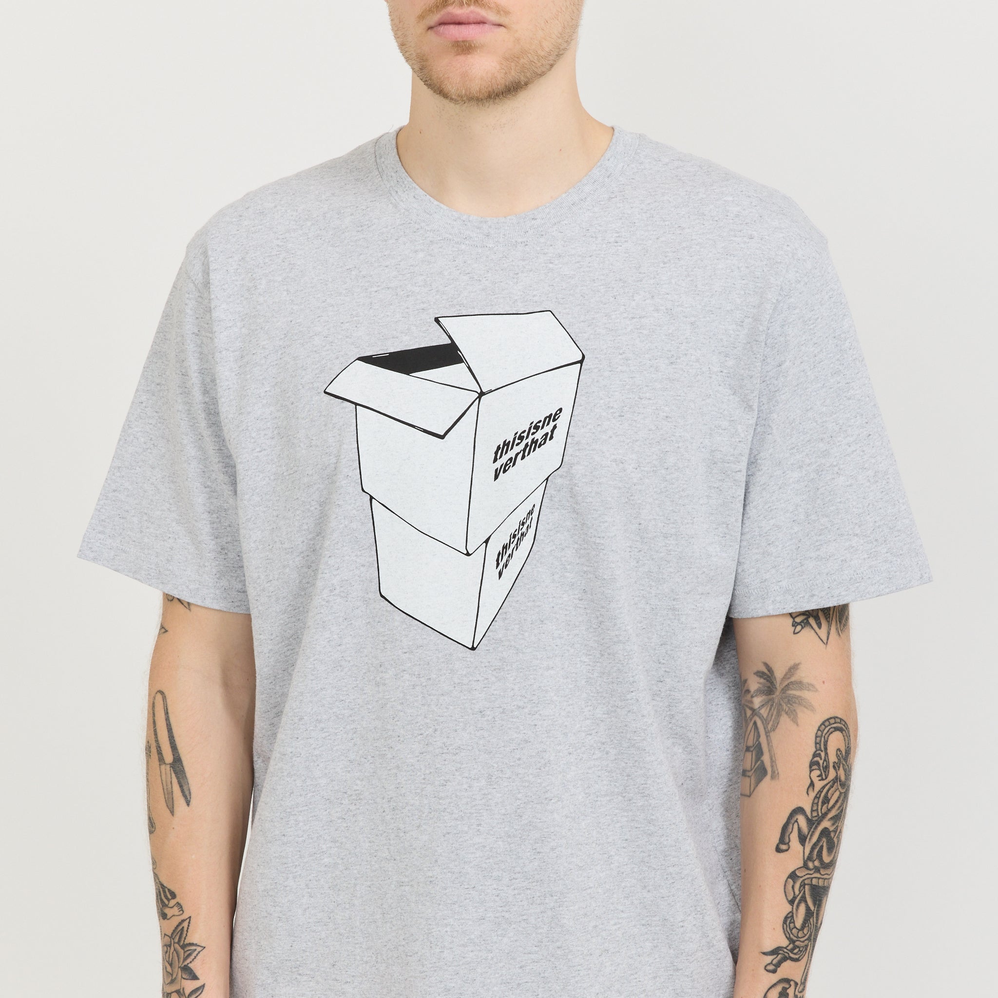 2 Parcels Tee Heather Grey