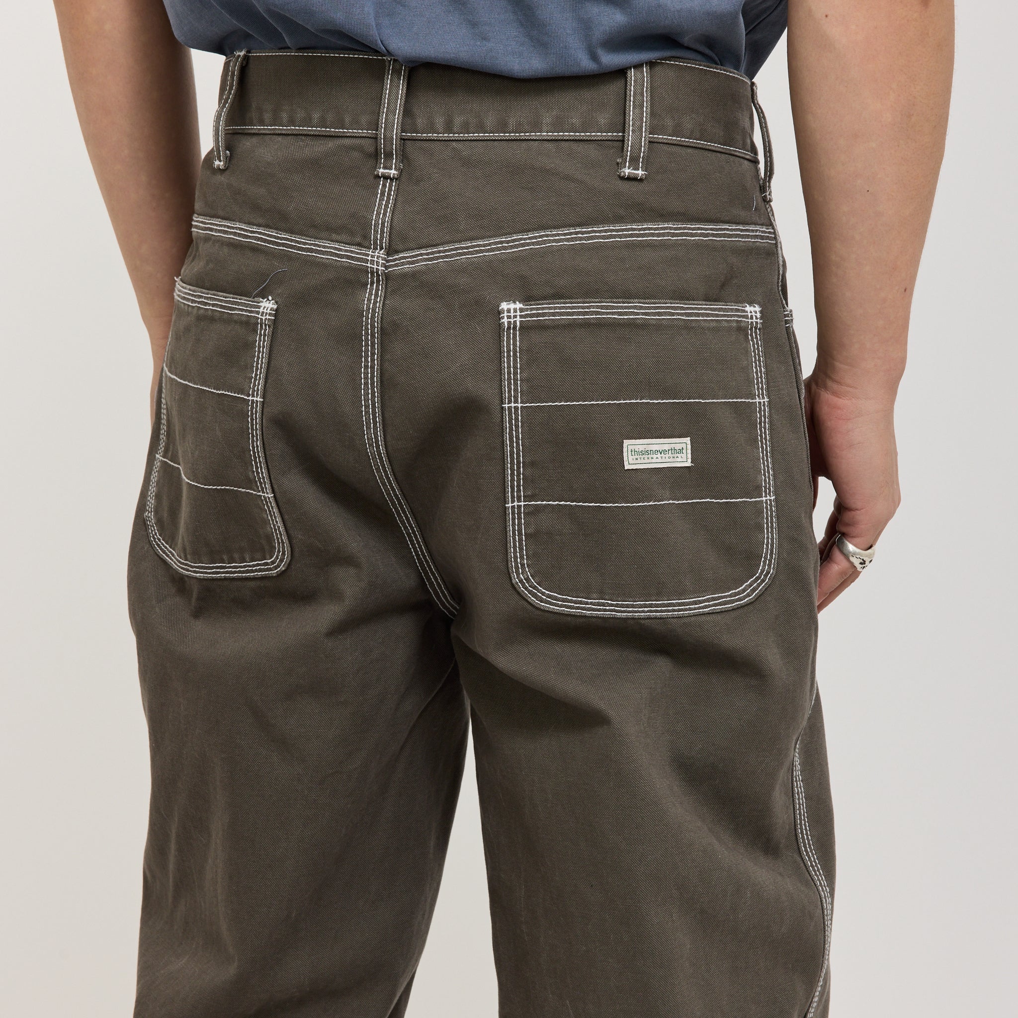 thisisneverthat | Contrast Stitch Pant Olive | Maplestore