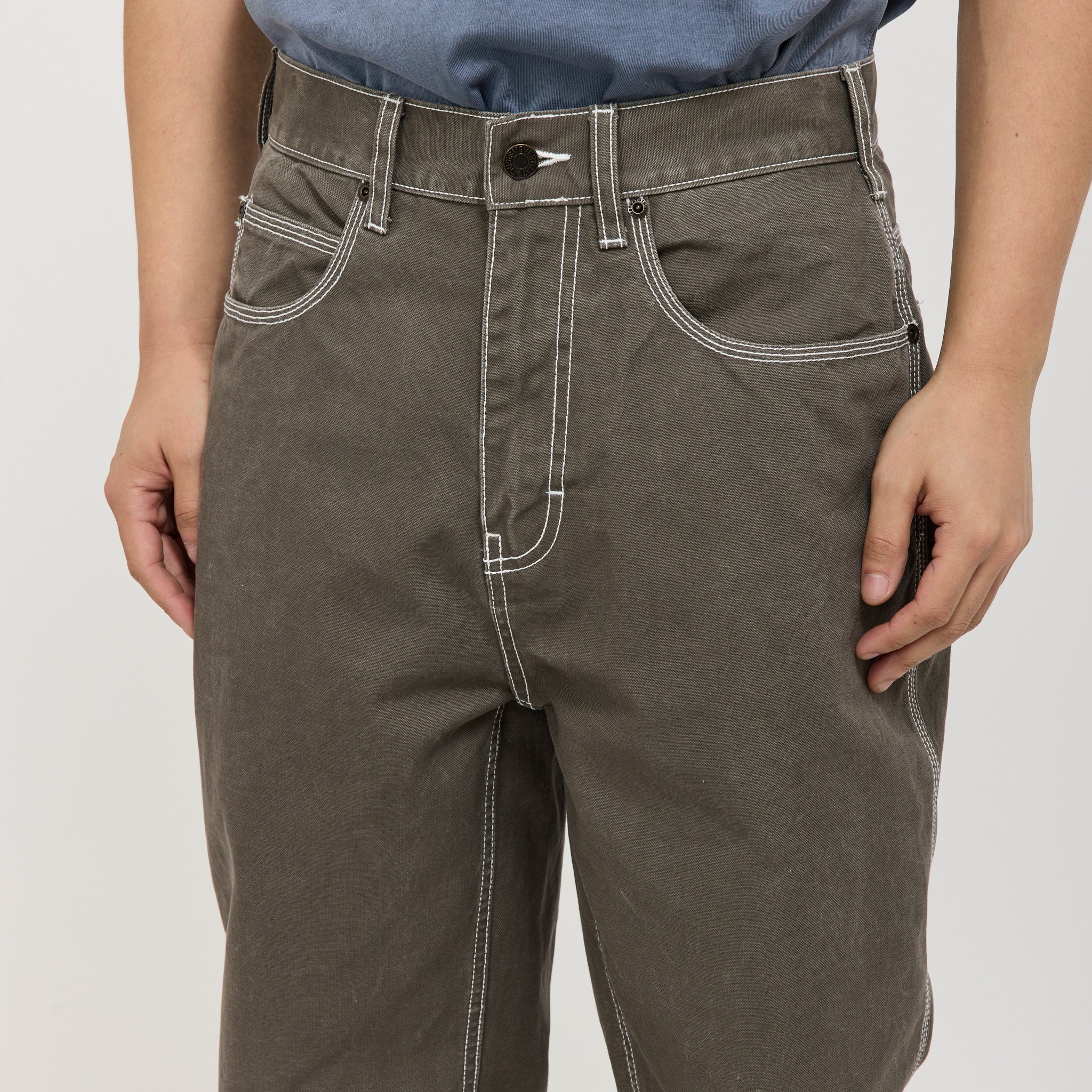 thisisneverthat | Contrast Stitch Pant Olive | Maplestore