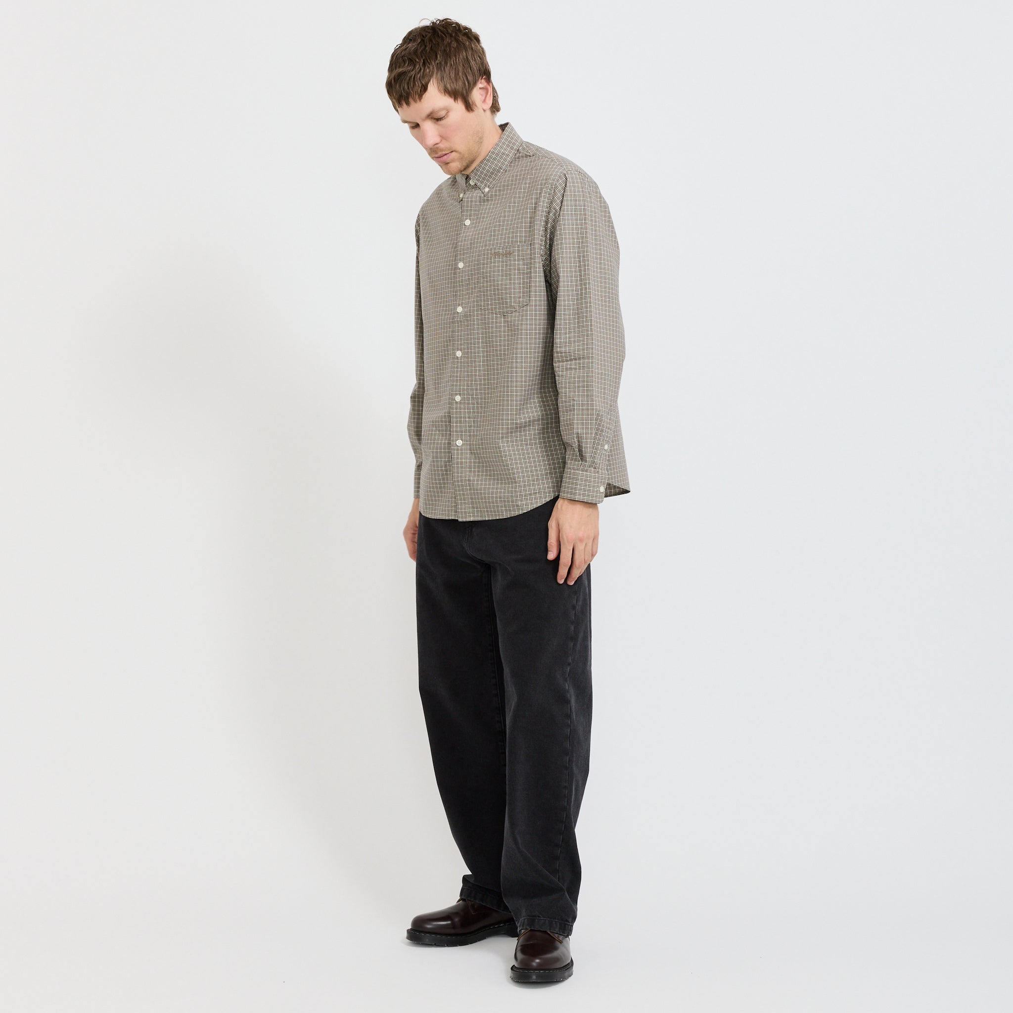 Lightweight Plaid Shirt Beige