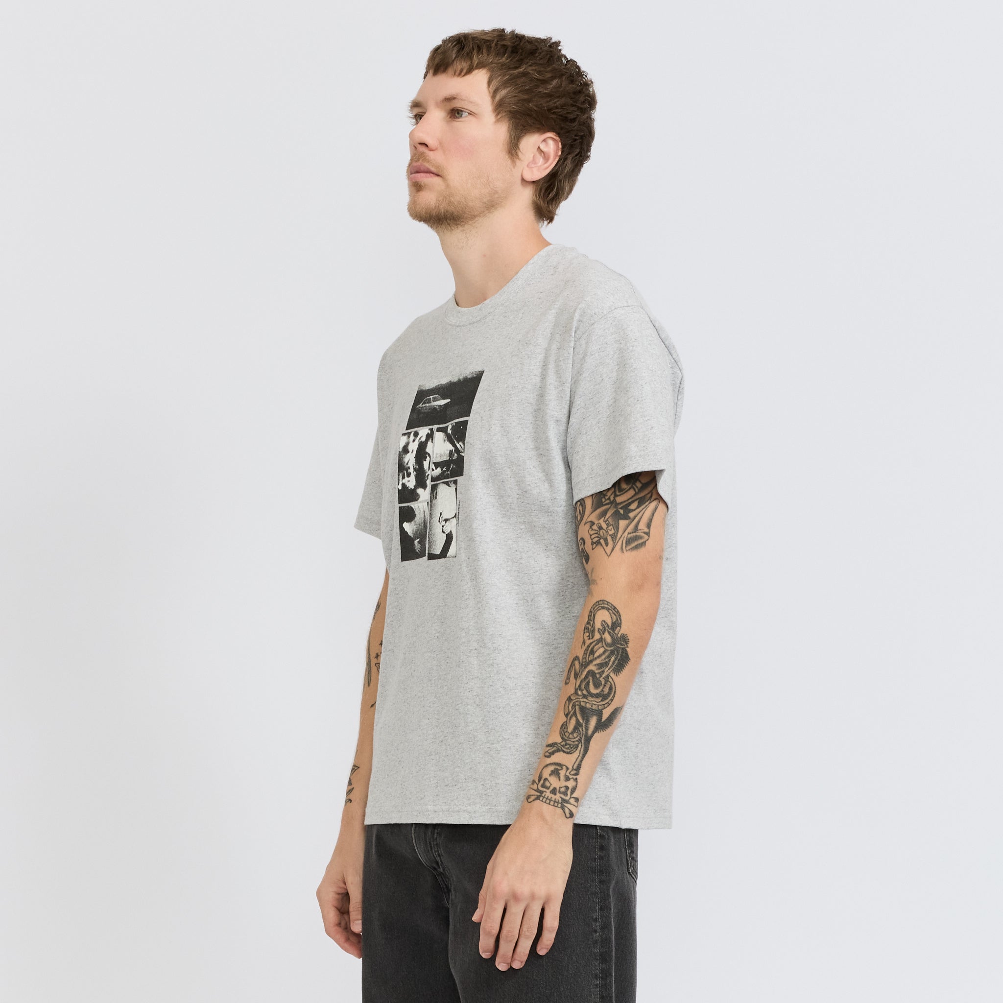 Scenes Tee Heather Grey