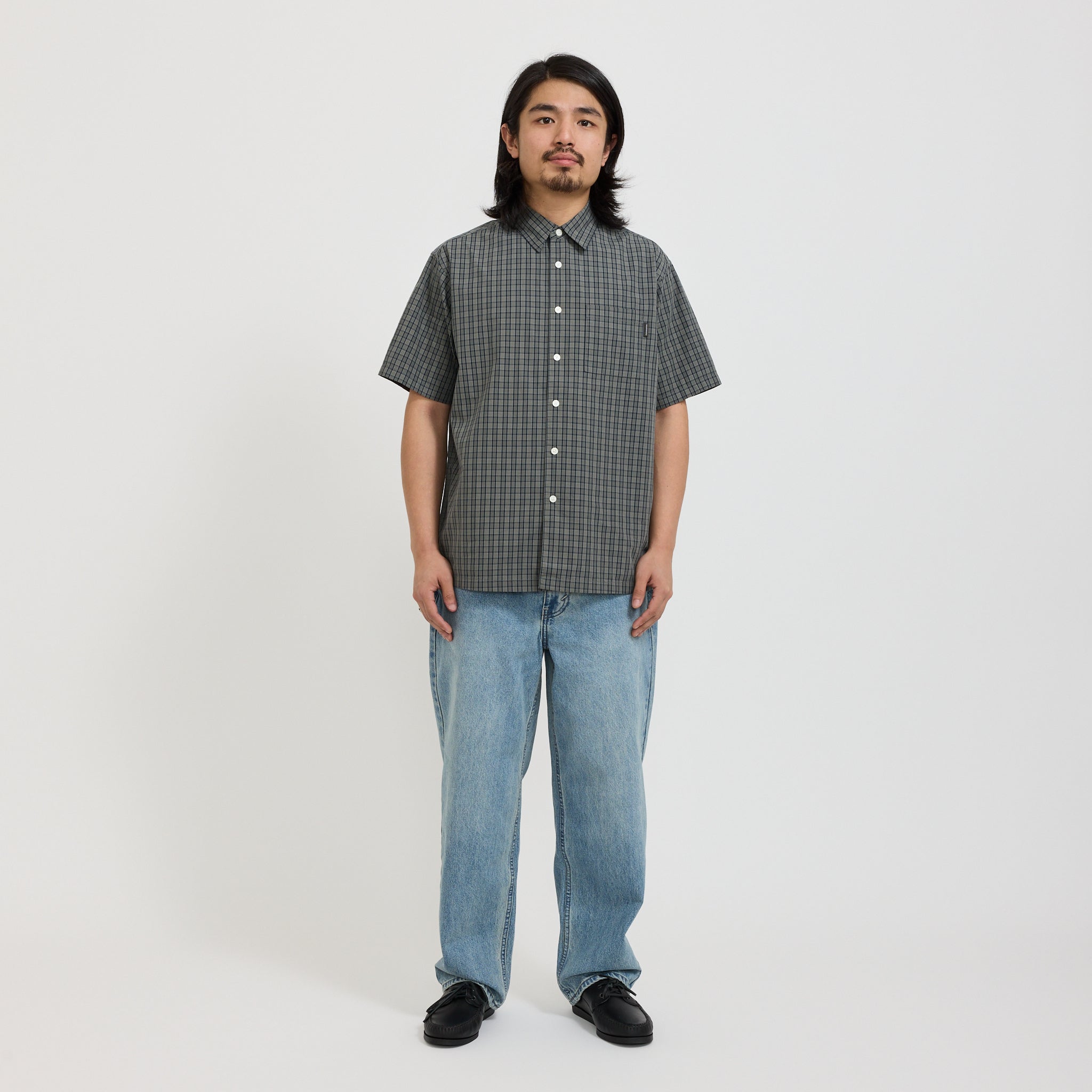 thisisneverthat | Check S/S Shirt Navy | Maplestore