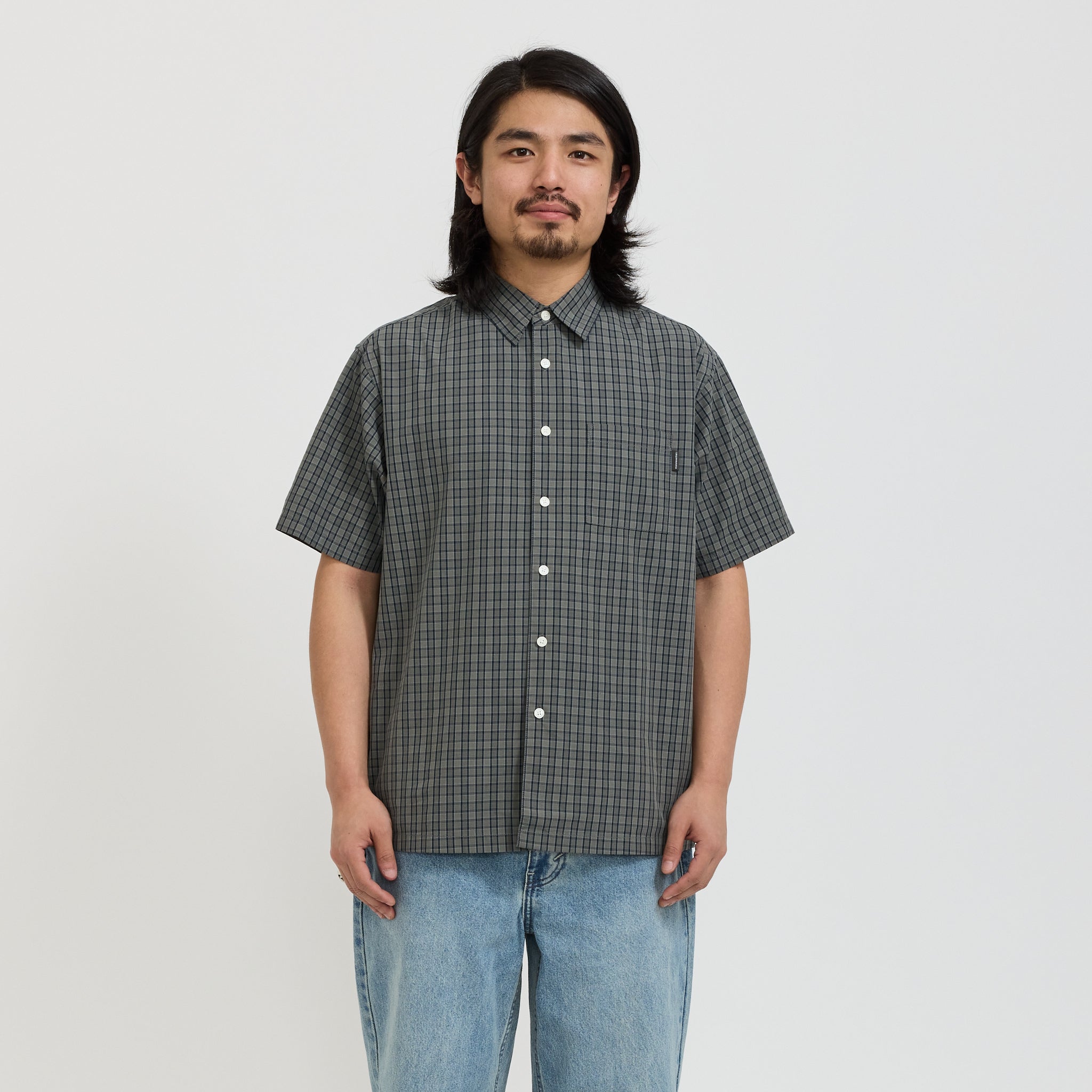 thisisneverthat | Check S/S Shirt Navy | Maplestore