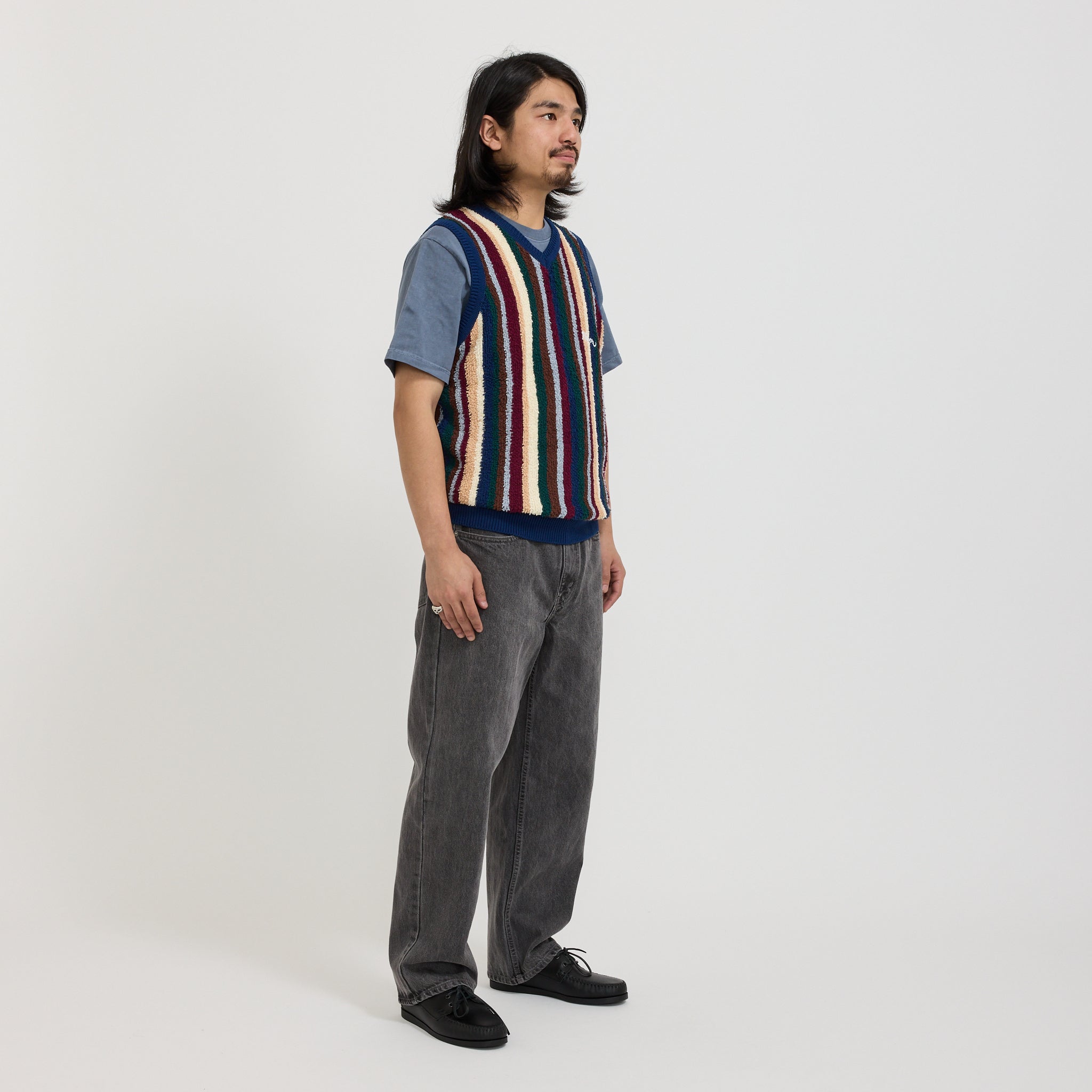 thisisneverthat | Striped Knit Vest Navy | Maplestore