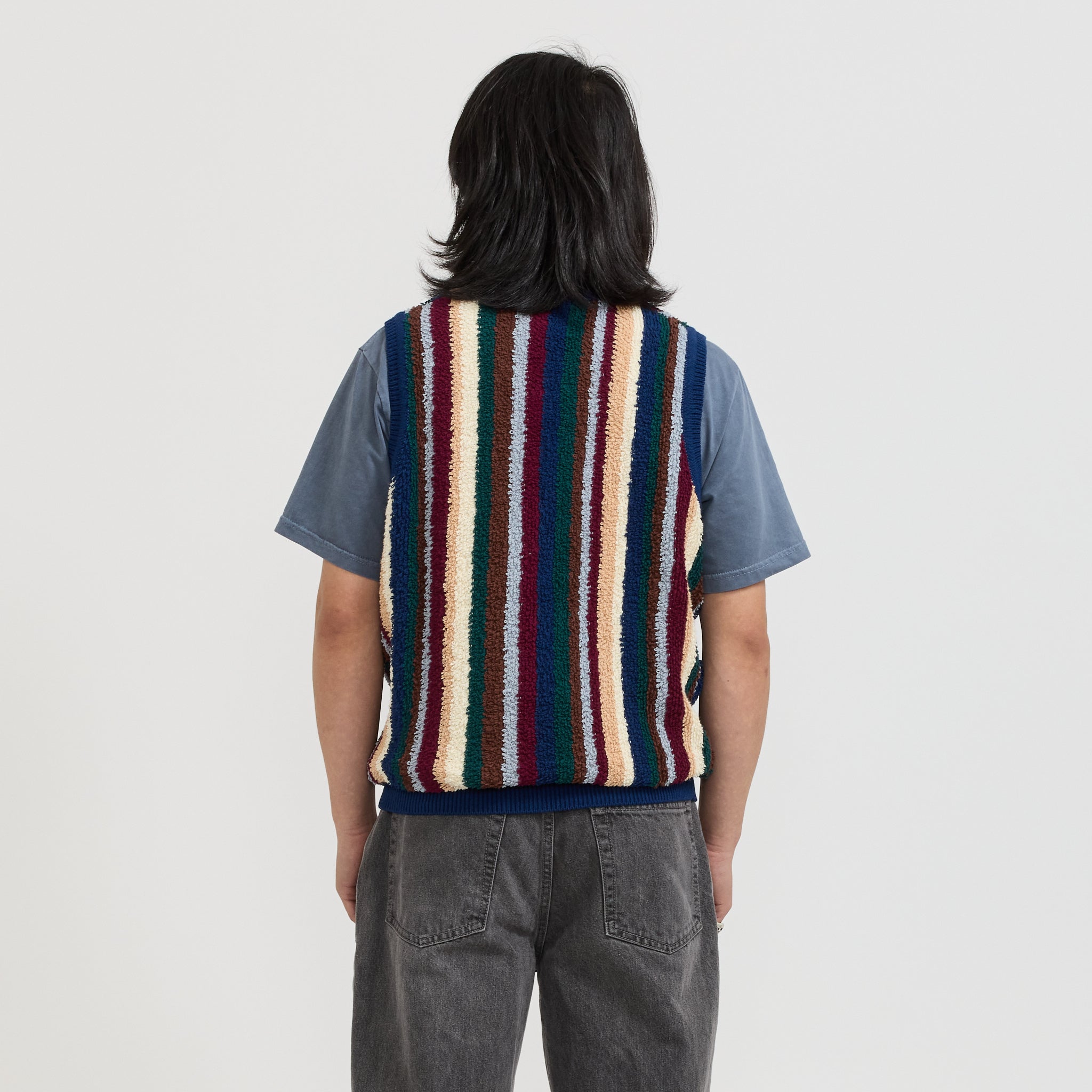 thisisneverthat | Striped Knit Vest Navy | Maplestore