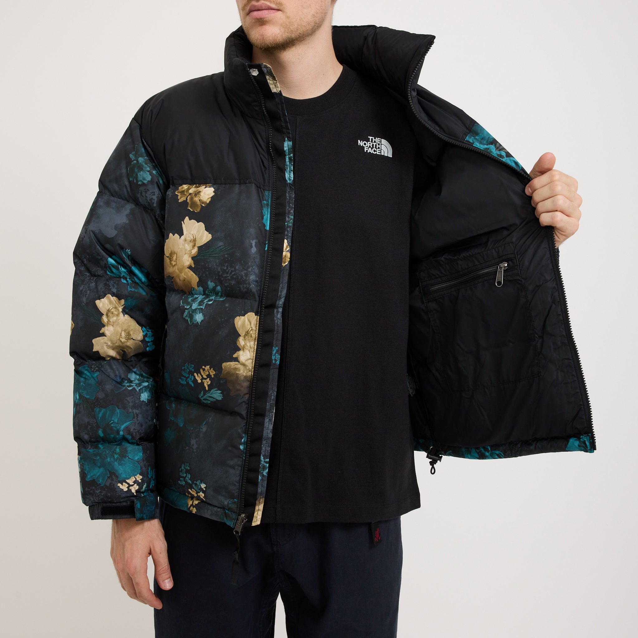 The North Face | 1996 Retro Nuptse Jacket Duck Green Flower/TNF Black | Maplestore