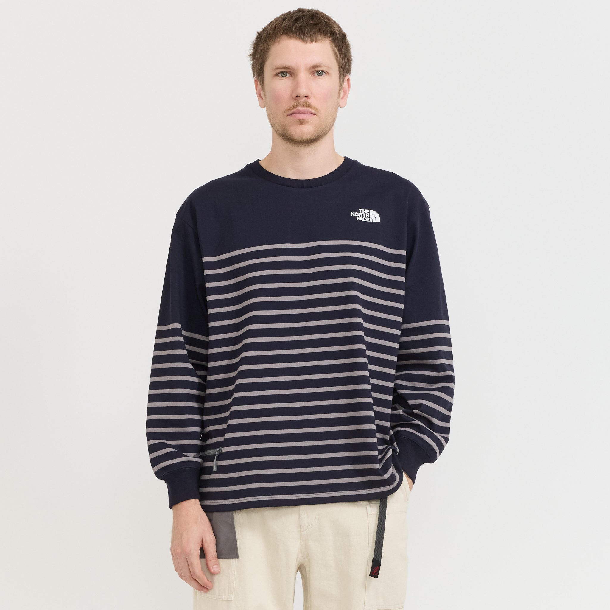 The North Face | LS Stripe Top Aviator Navy | Maplestore