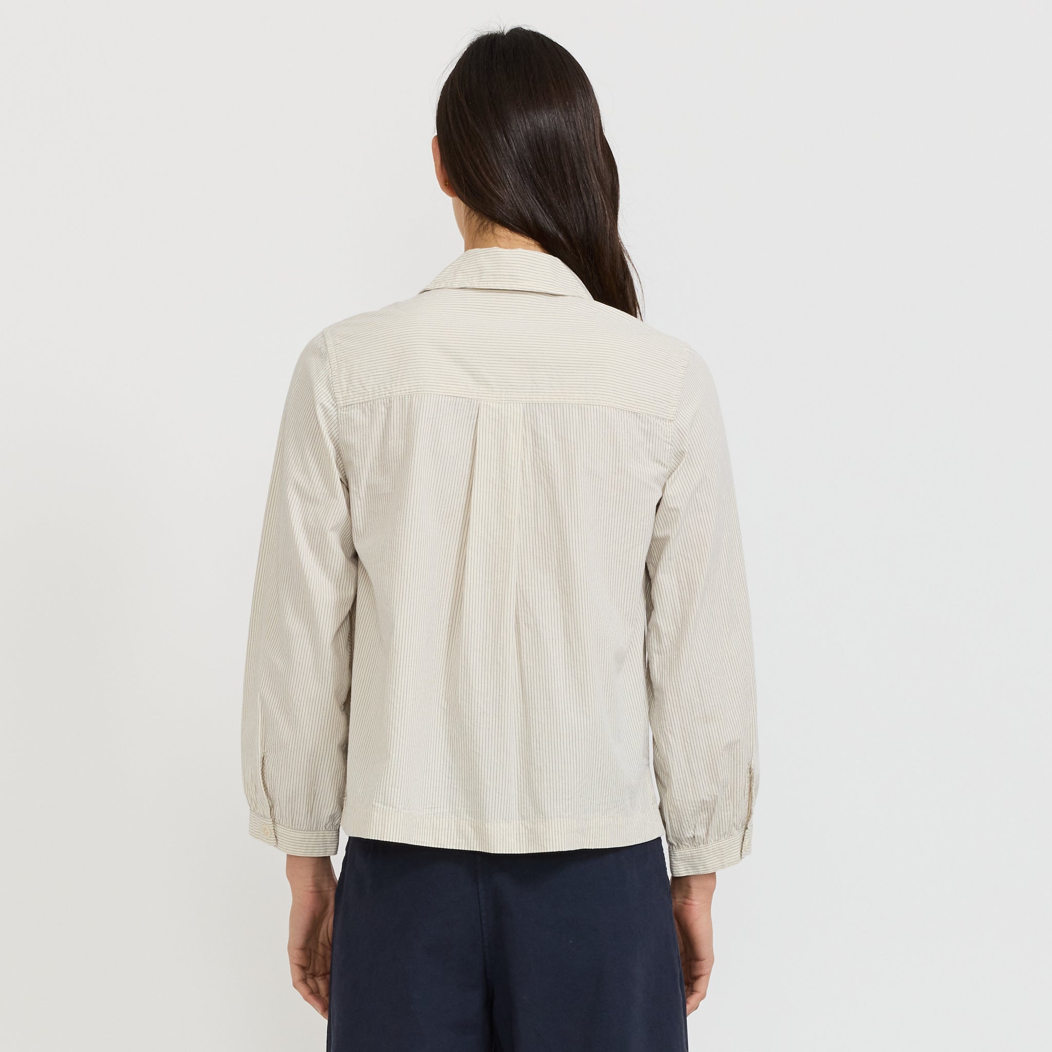 Baya Patch Pocket Stripe Organic Cotton Shirt Sunwashed Blue