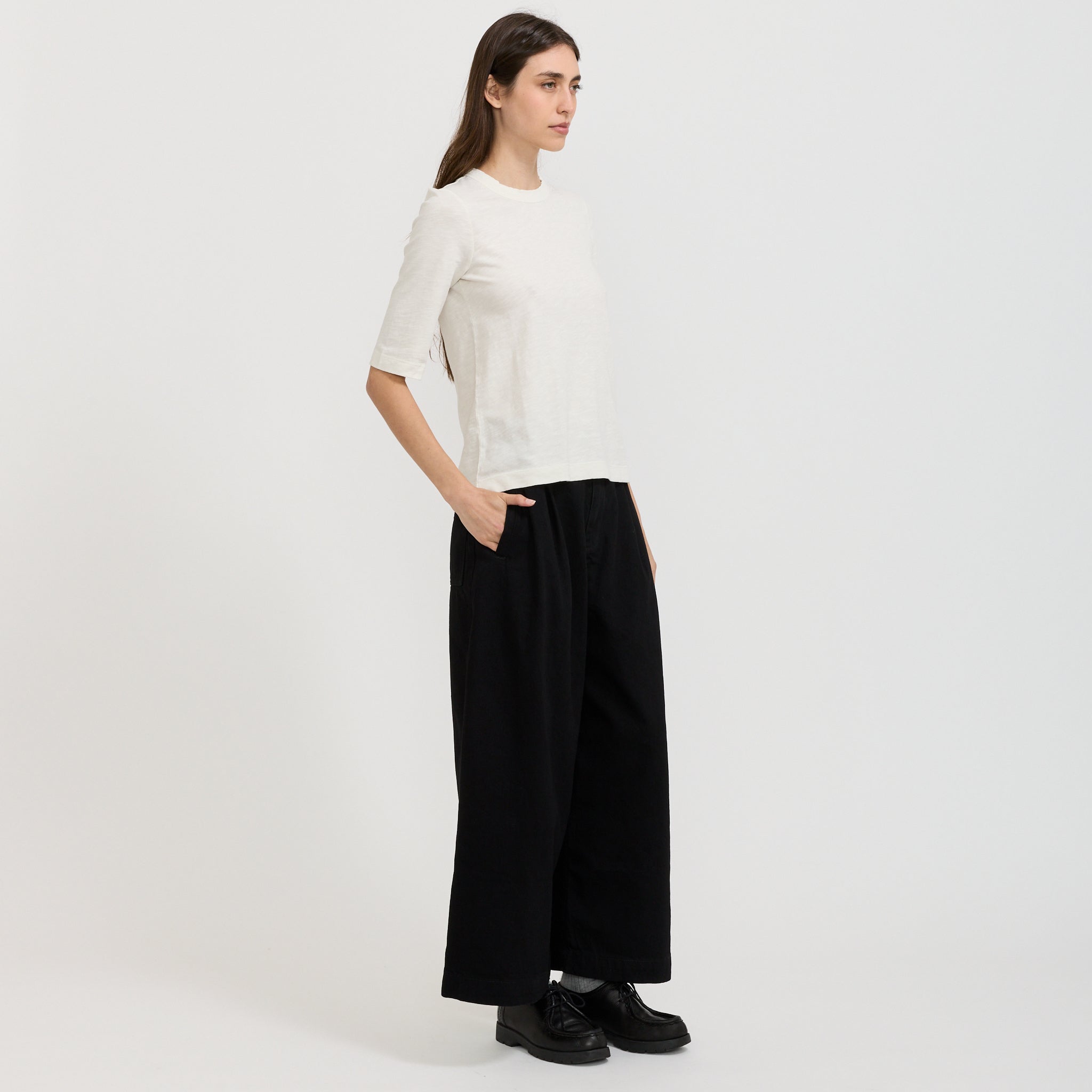 Cleo Garment Dyed Cotton Tee Chalk