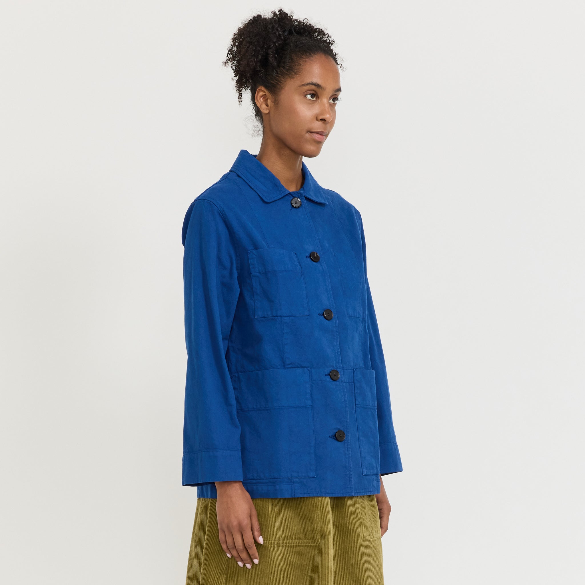 Cotton Canvas Workwear Jacket Cobalt